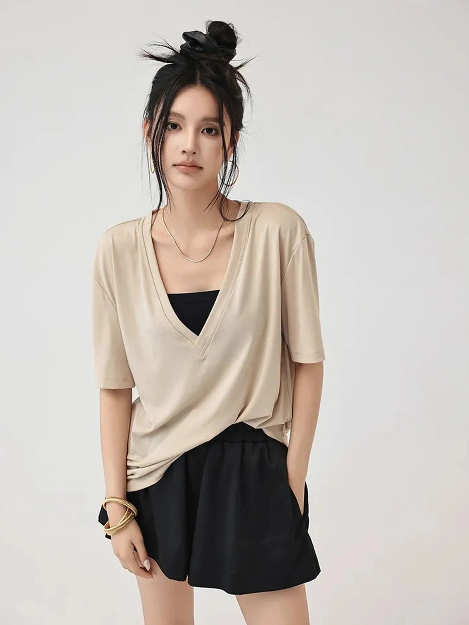 FU FRESH UP Ice Sense V-neck Relaxed Tee