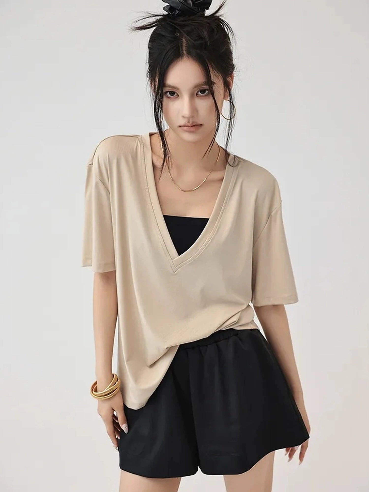 FU FRESH UP Ice Sense V-neck Relaxed Tee