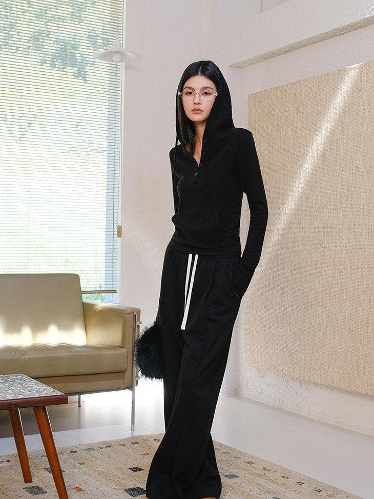FU FRESH UP Knitted Brushed Slimming Drawstring Women&