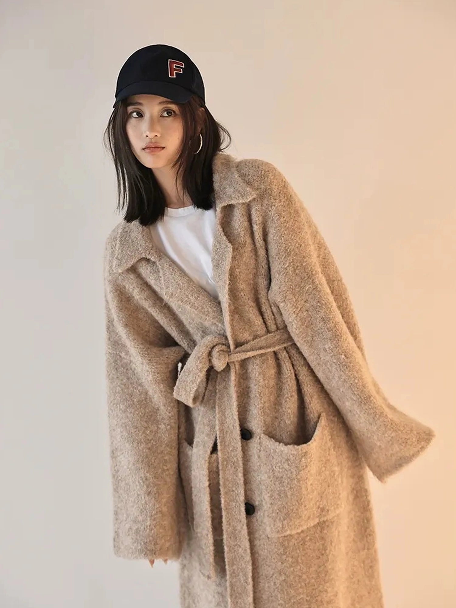 FU FRESH UP Lazy Fit Wool Blend Long Coat