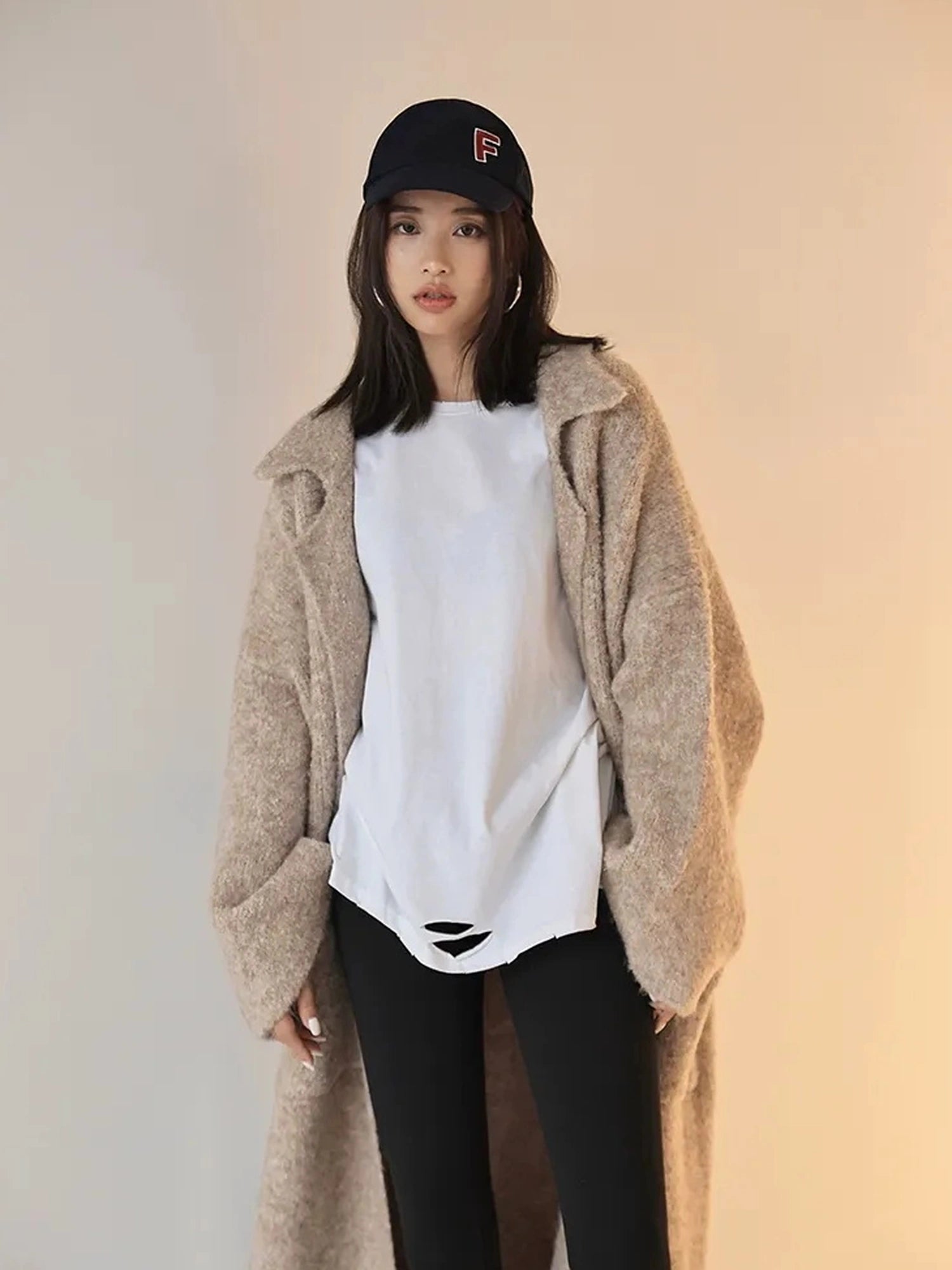 FU FRESH UP Lazy Fit Wool Blend Long Coat