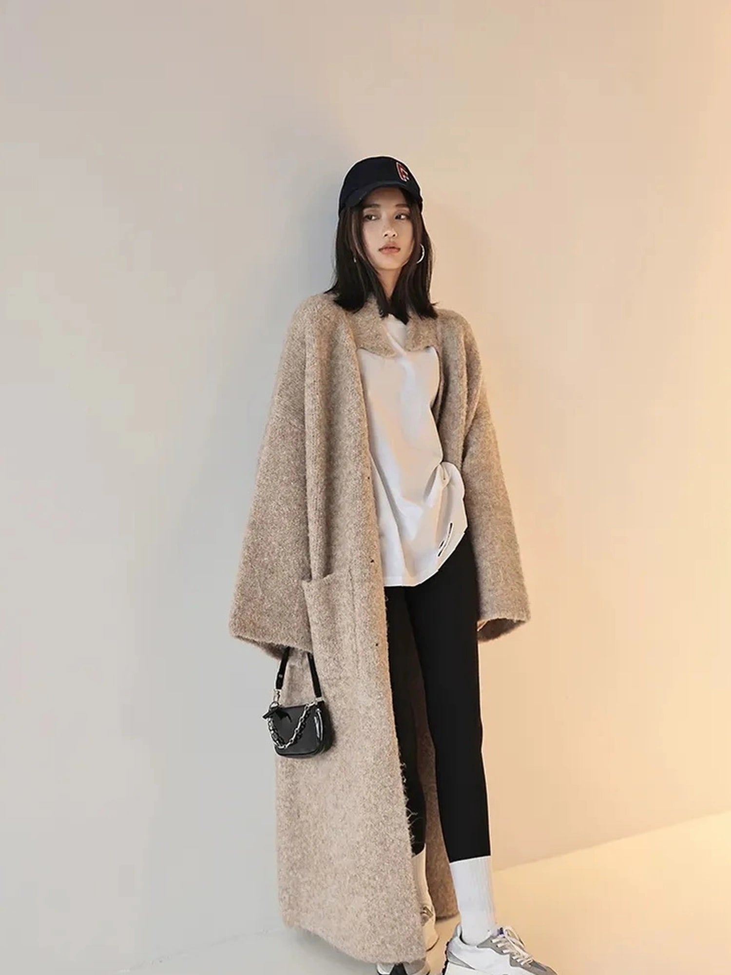 FU FRESH UP Lazy Fit Wool Blend Long Coat