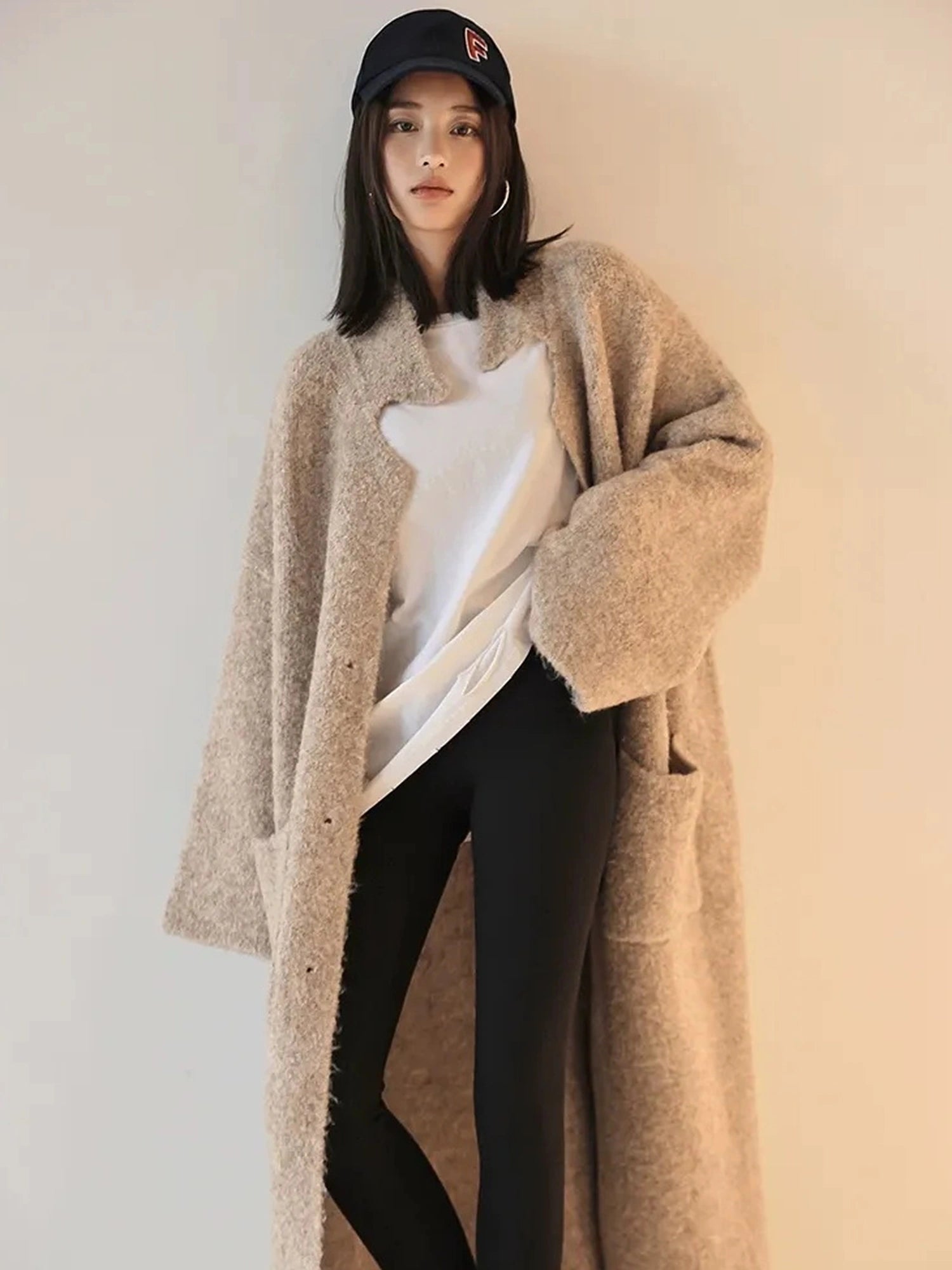 FU FRESH UP Lazy Fit Wool Blend Long Coat