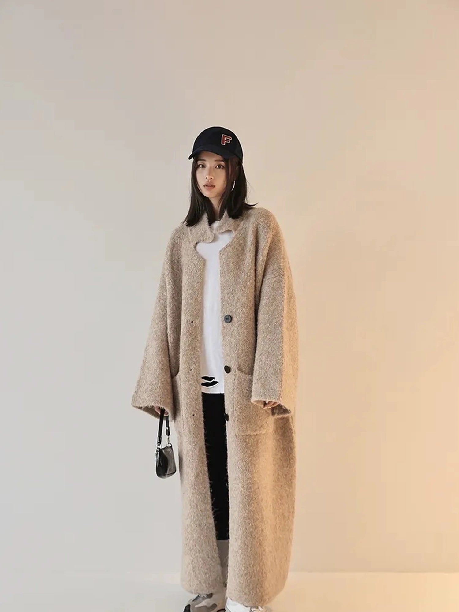 FU FRESH UP Lazy Fit Wool Blend Long Coat