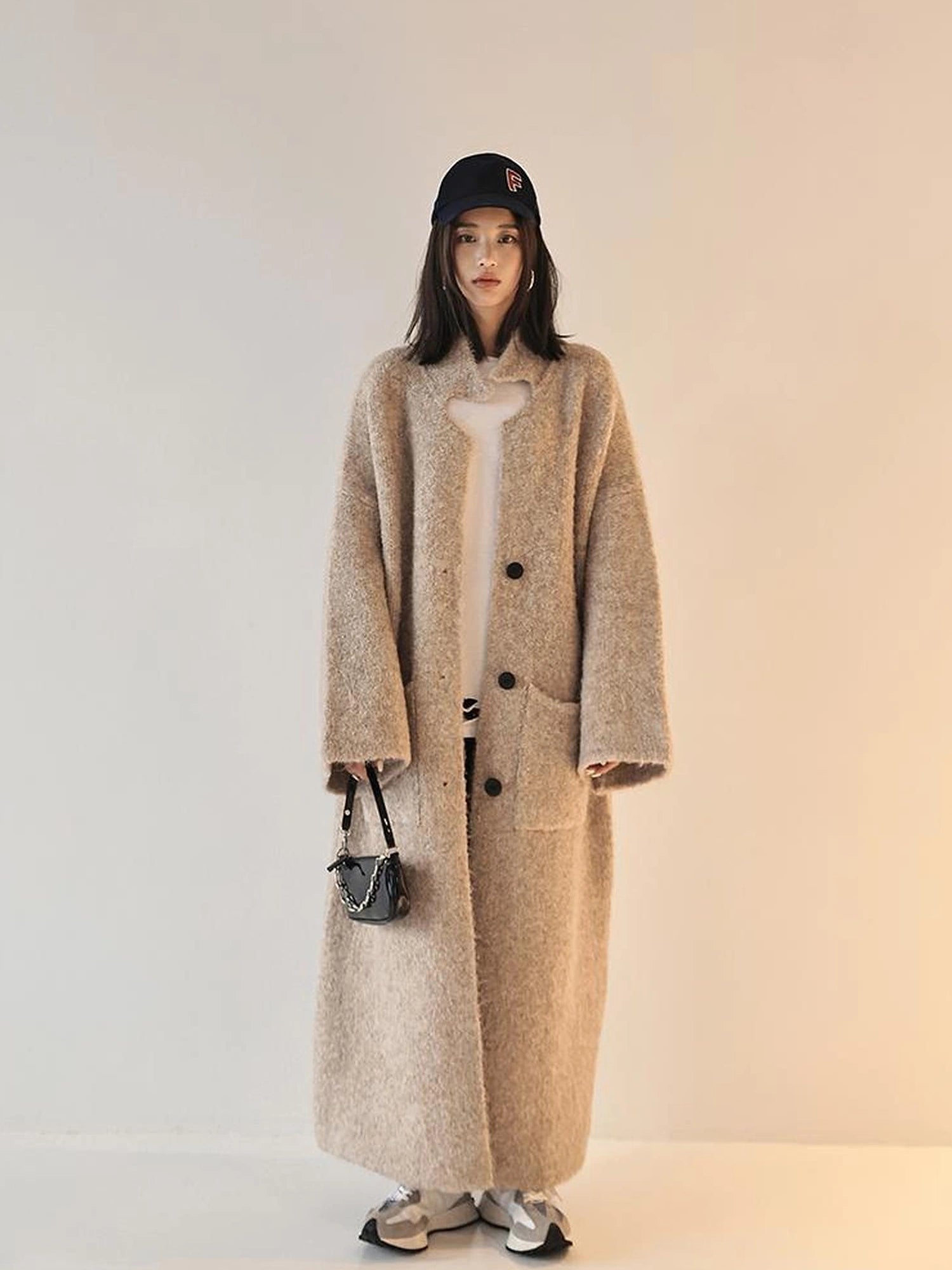 FU FRESH UP Lazy Fit Wool Blend Long Coat