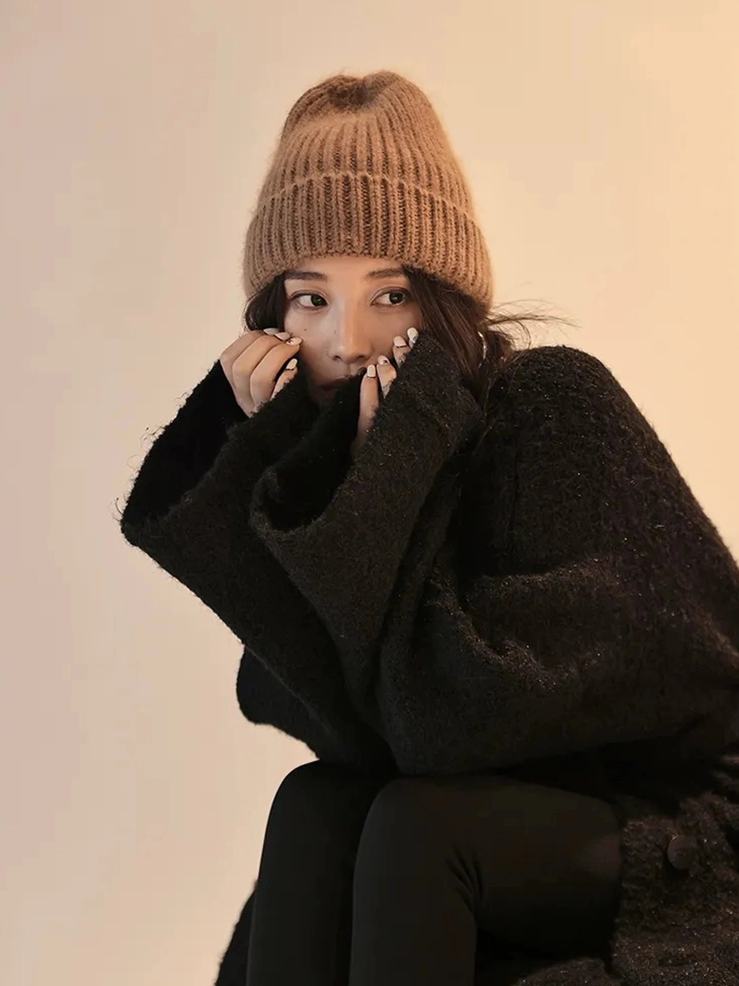 FU FRESH UP Lazy Fit Wool Blend Long Coat