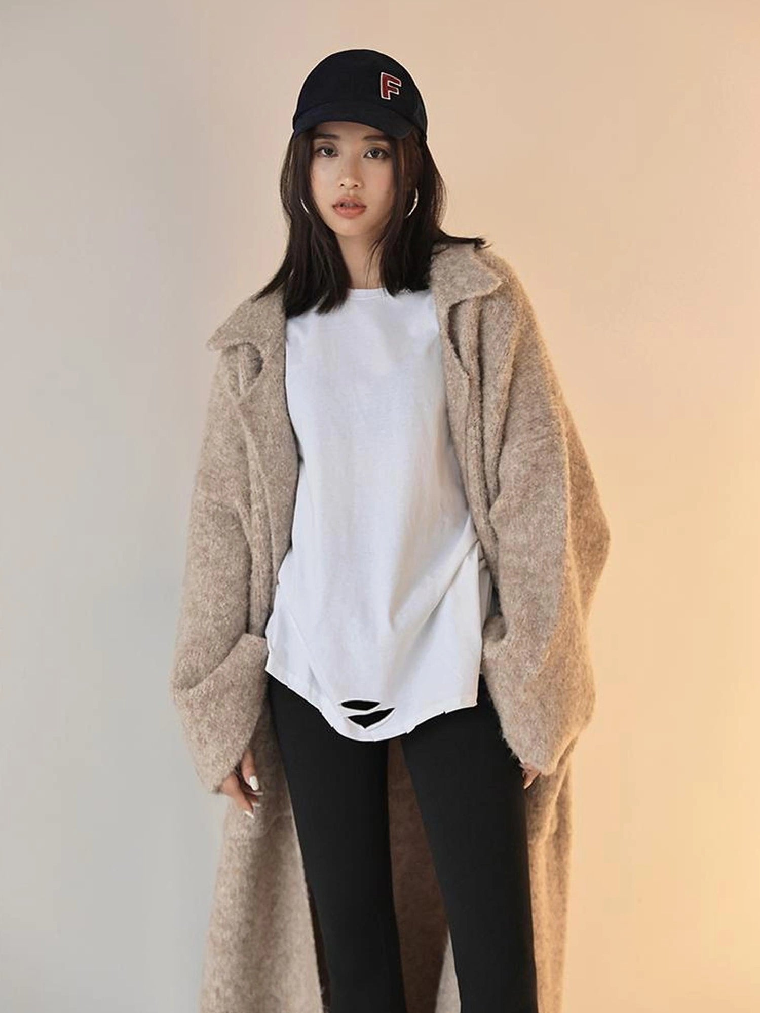 FU FRESH UP Lazy Fit Wool Blend Long Coat