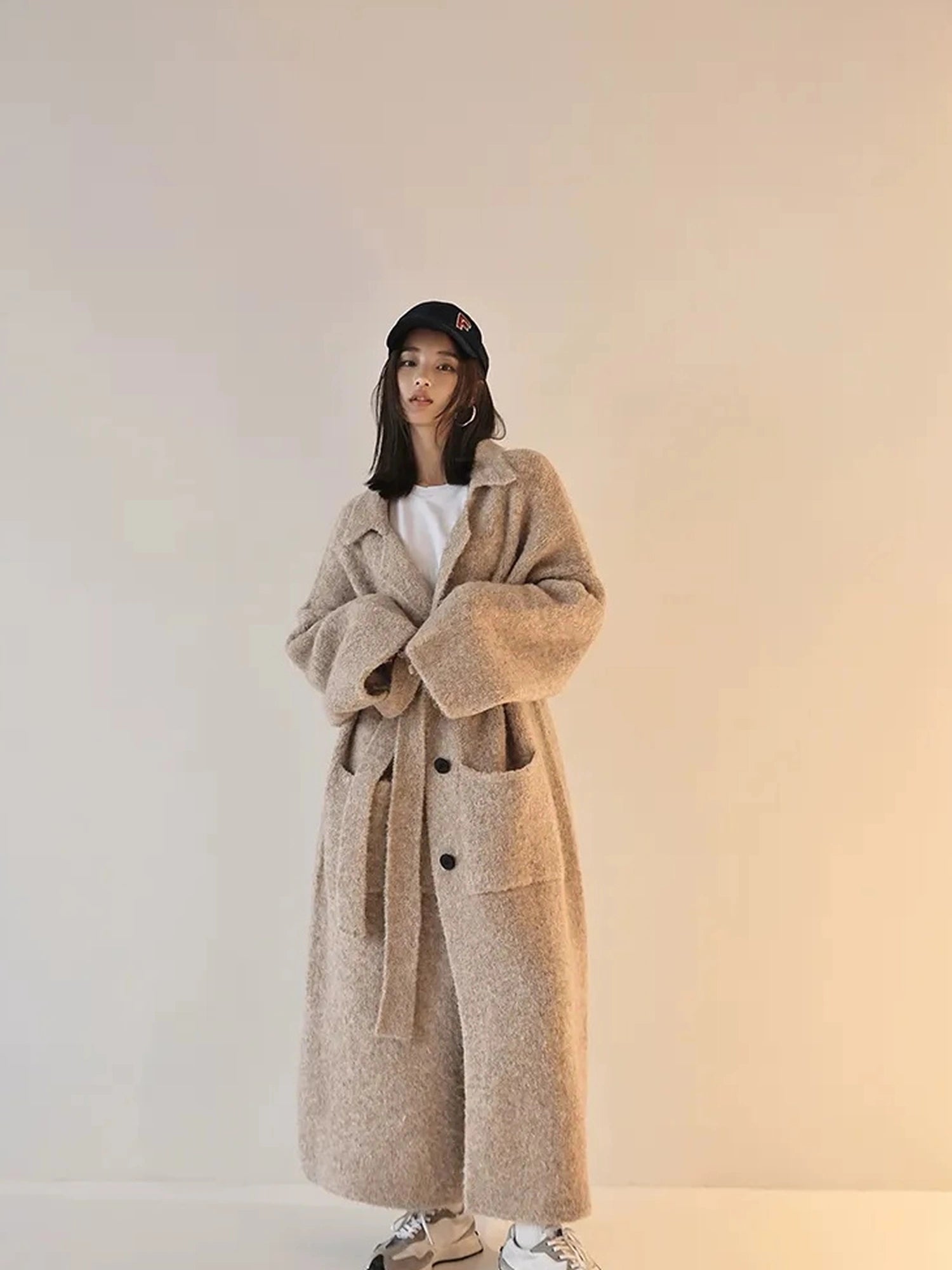 FU FRESH UP Lazy Fit Wool Blend Long Coat