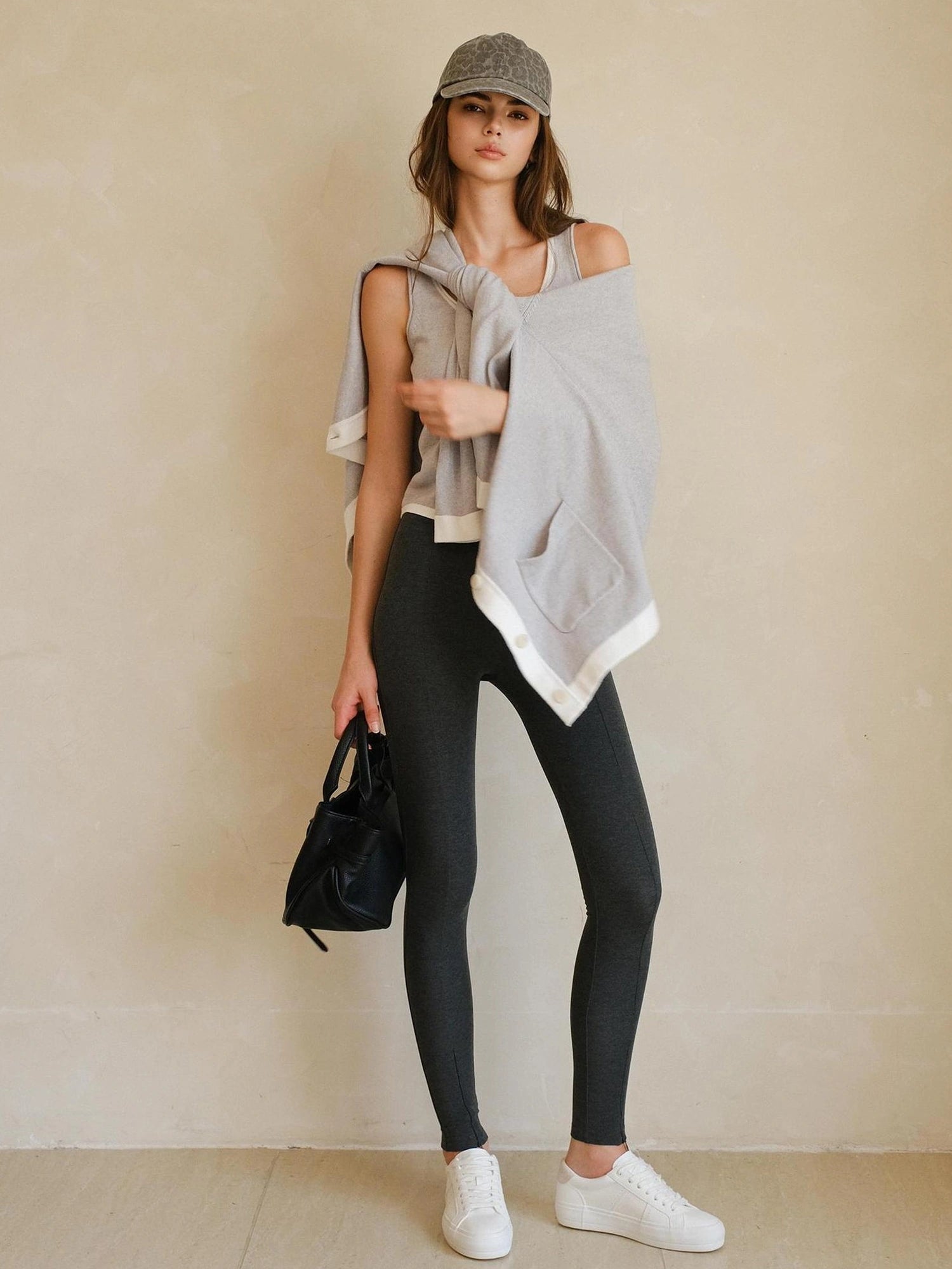 FU FRESH UP Lazy V-neck Cashmere Cotton Knit Set