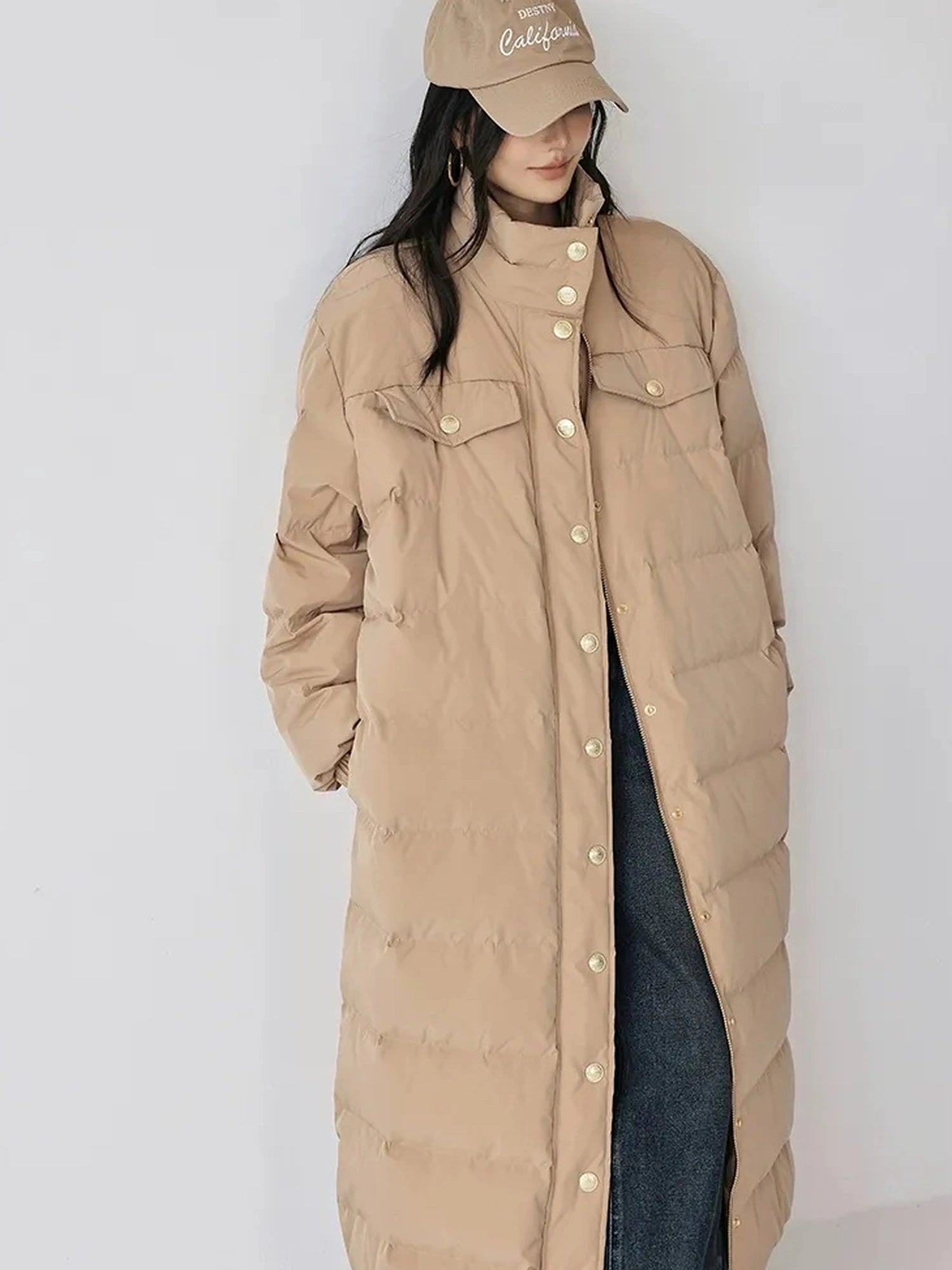 Lightweight Long Down Coat With Cloud Loft Warmth