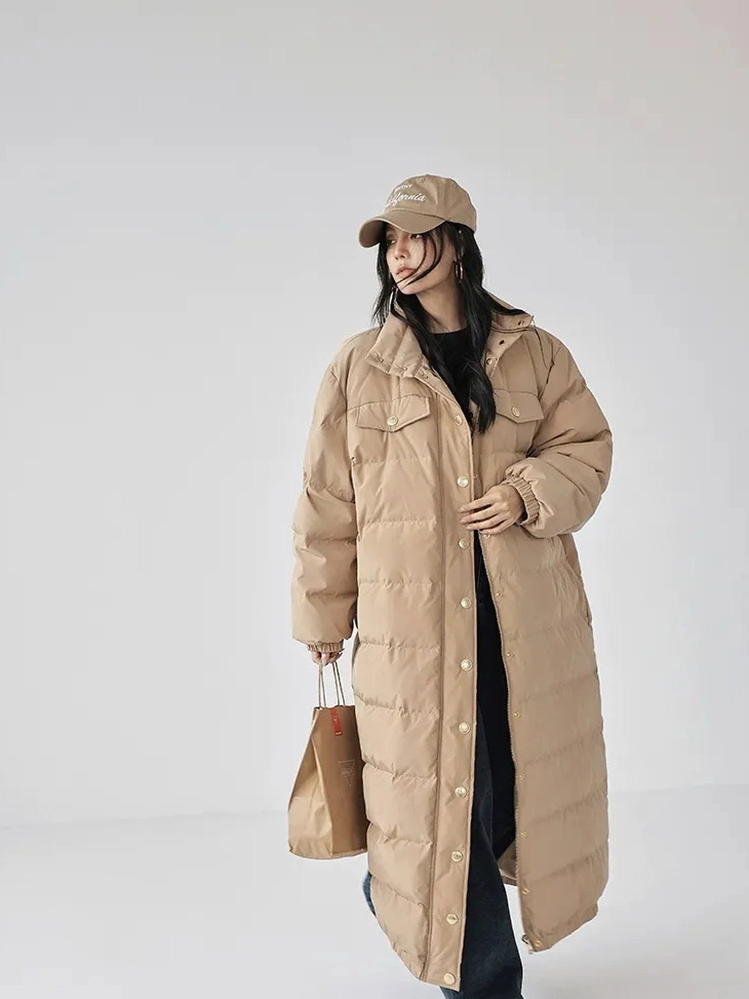 Lightweight Long Down Coat With Cloud Loft Warmth