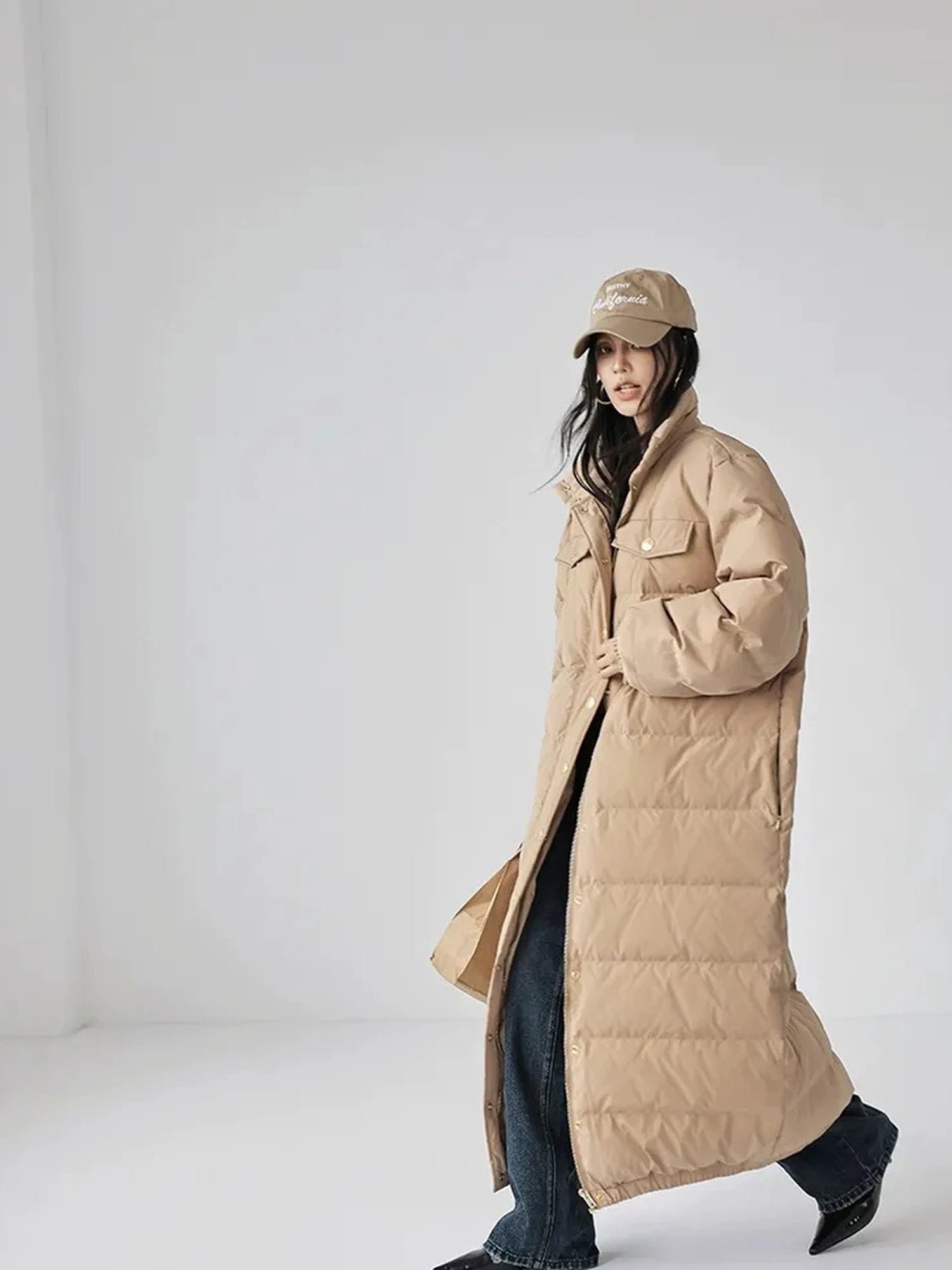 Lightweight Long Down Coat With Cloud Loft Warmth