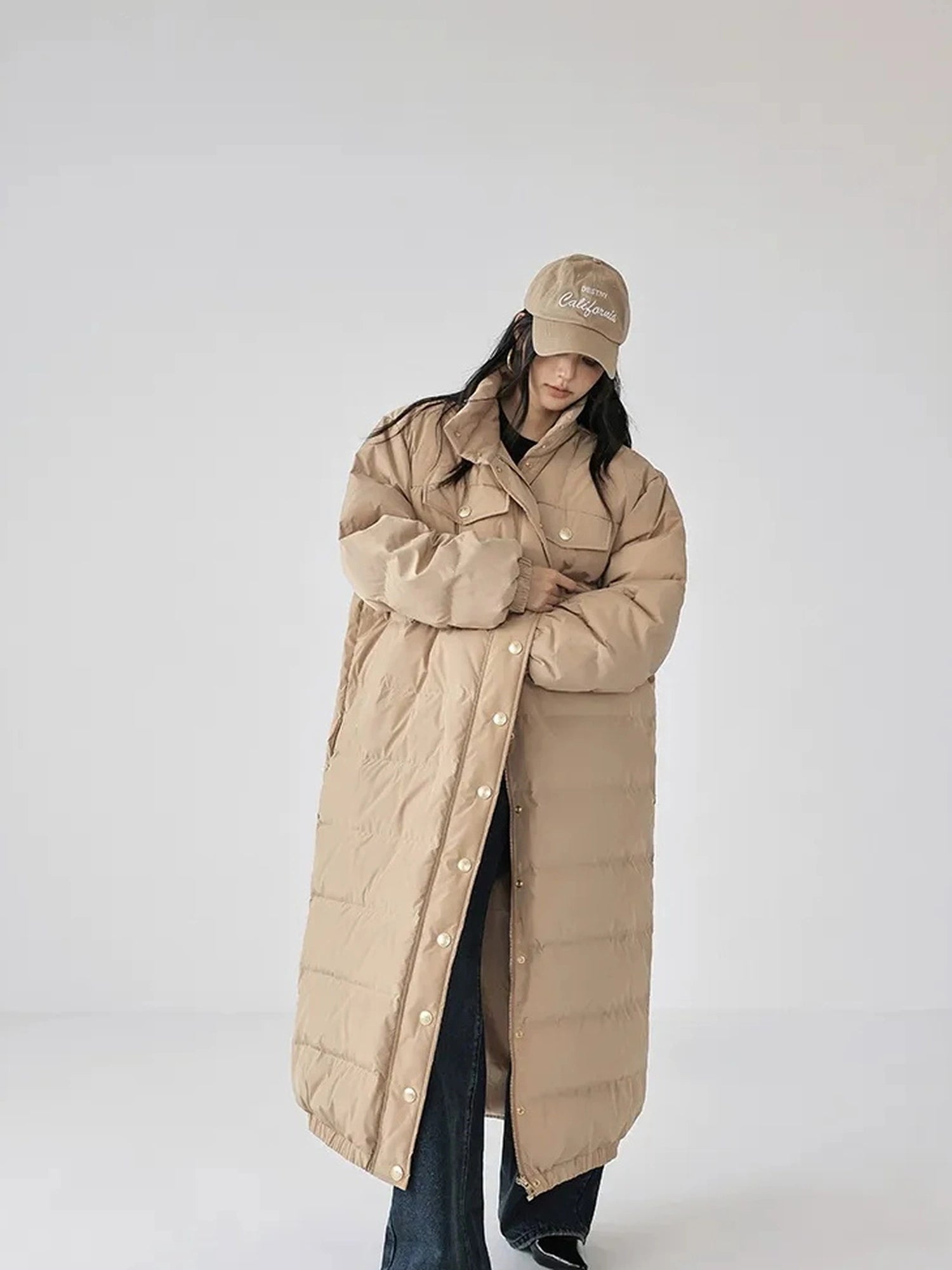 Lightweight Long Down Coat With Cloud Loft Warmth