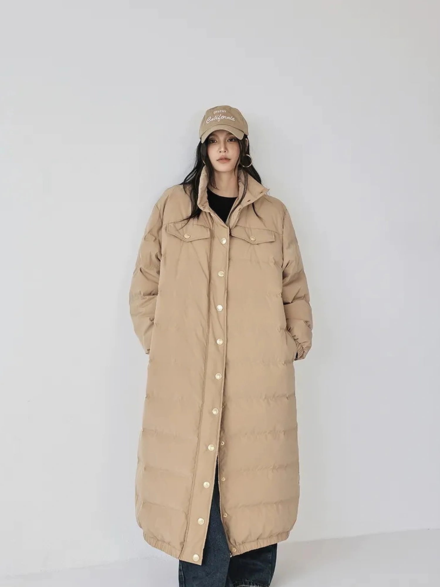 Lightweight Long Down Coat With Cloud Loft Warmth