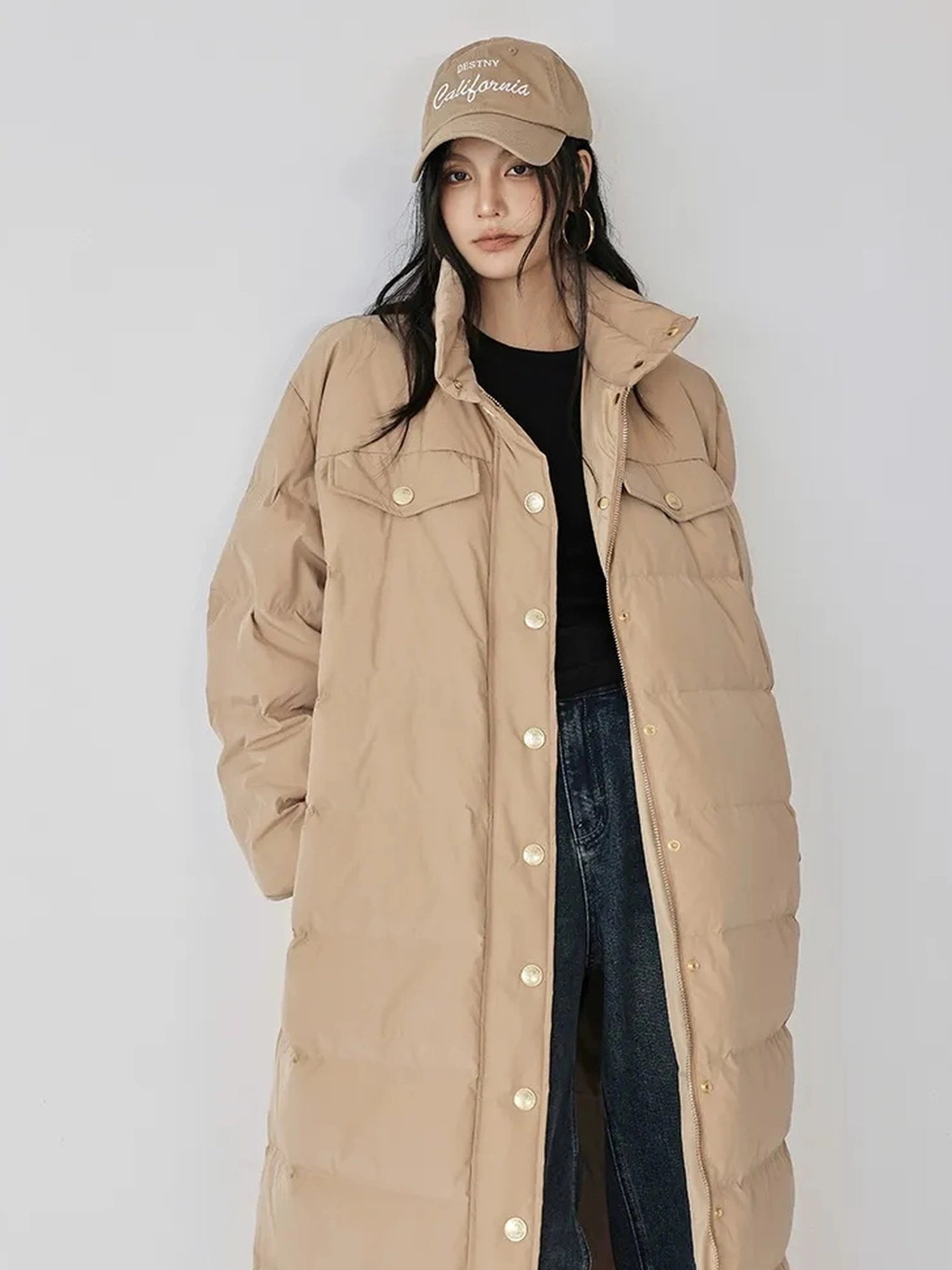 Lightweight Long Down Coat With Cloud Loft Warmth
