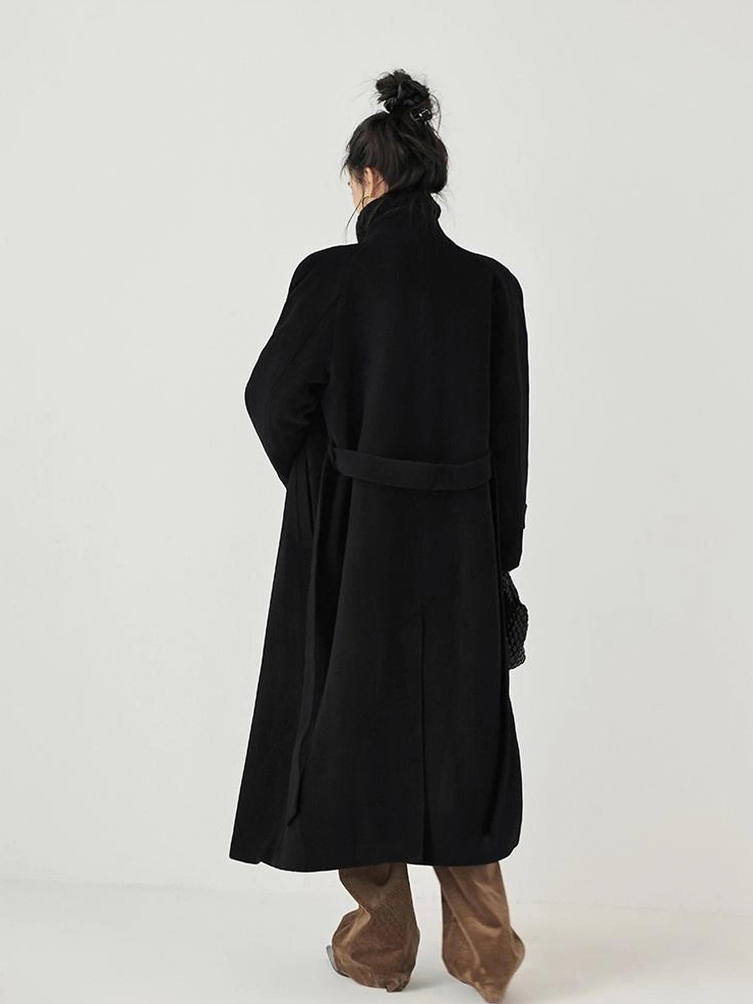 FU FRESH UP Long Wool Double Breasted Trench Coat