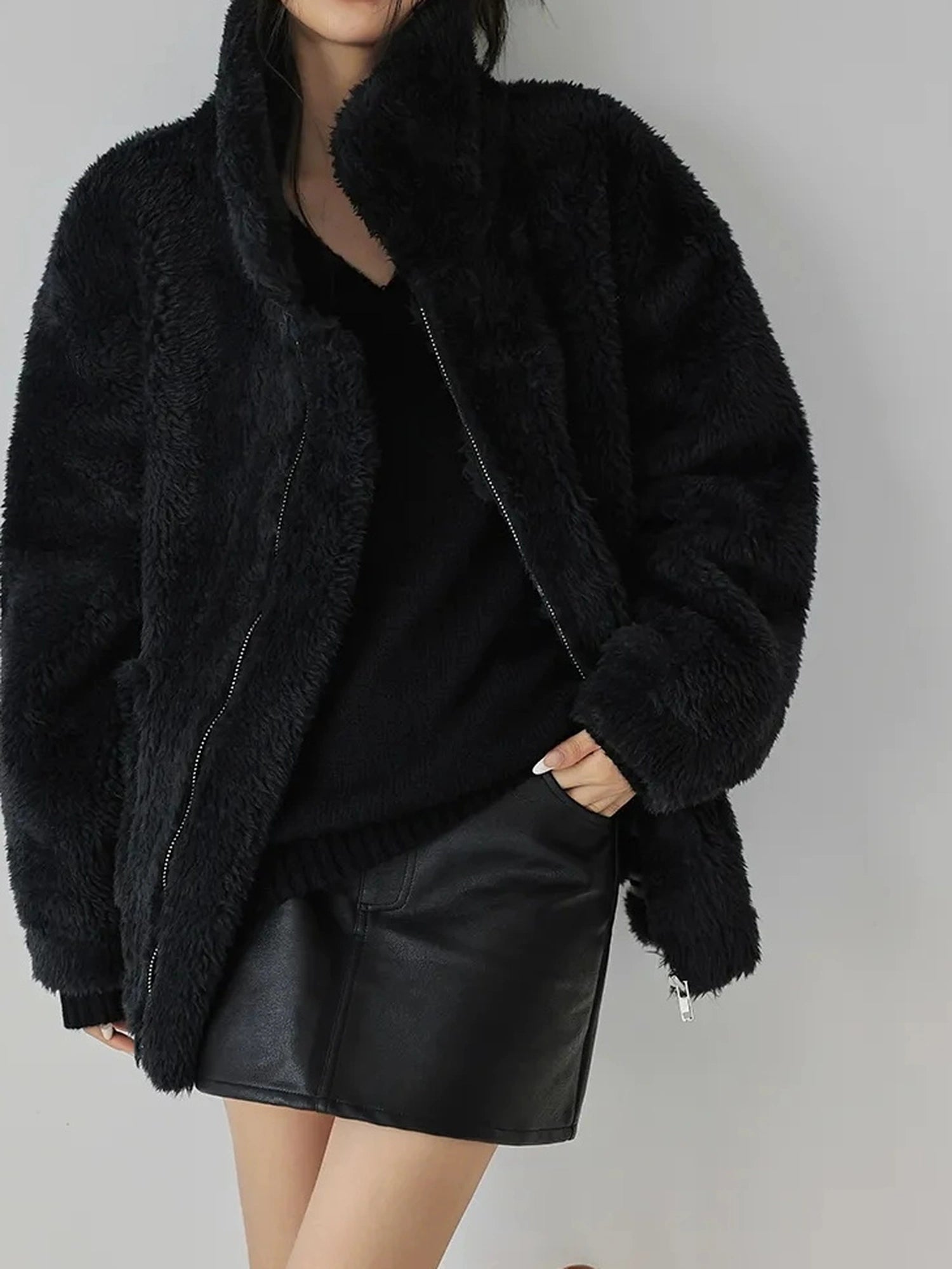 FU FRESH UP Luxury Faux Shearling Winter Coat