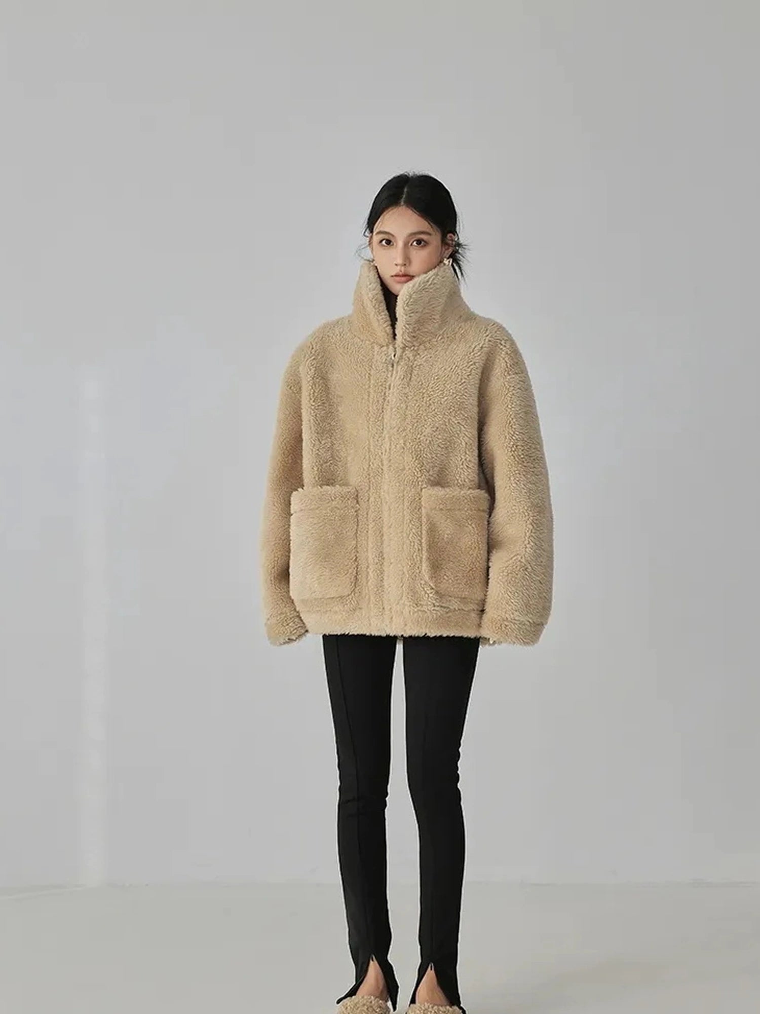 FU FRESH UP Luxury Faux Shearling Winter Coat