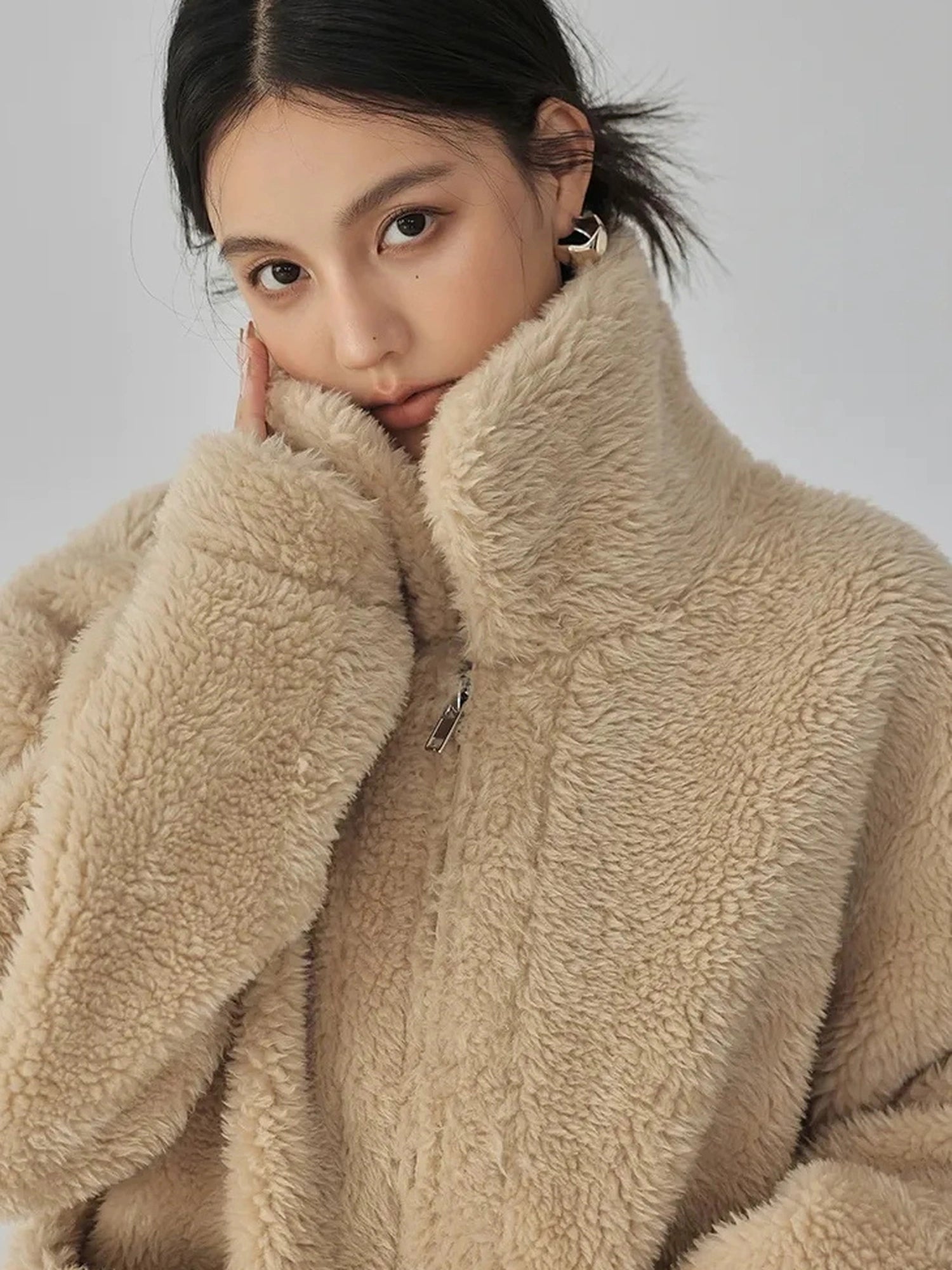 FU FRESH UP Luxury Faux Shearling Winter Coat
