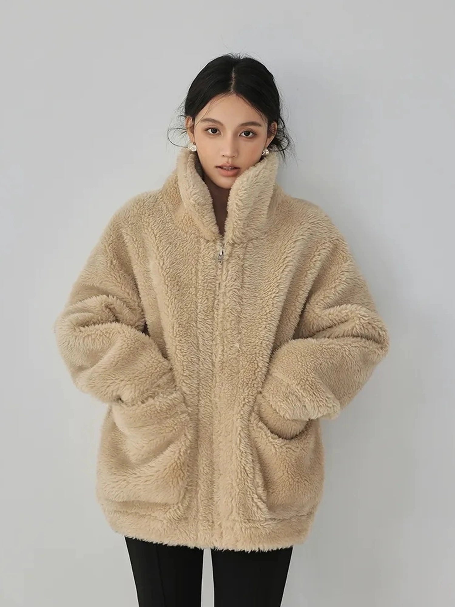 FU FRESH UP Luxury Faux Shearling Winter Coat