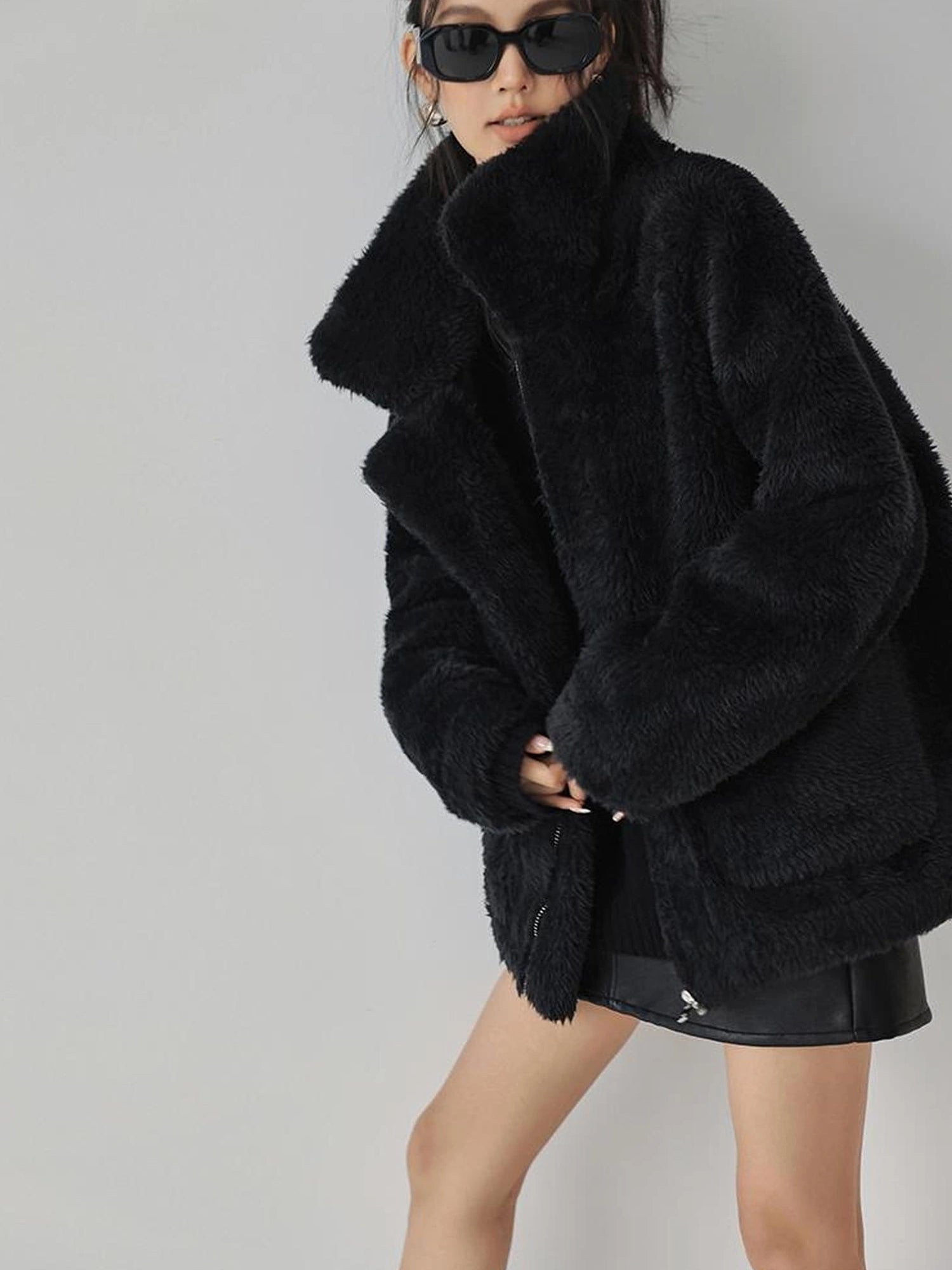 FU FRESH UP Luxury Faux Shearling Winter Coat