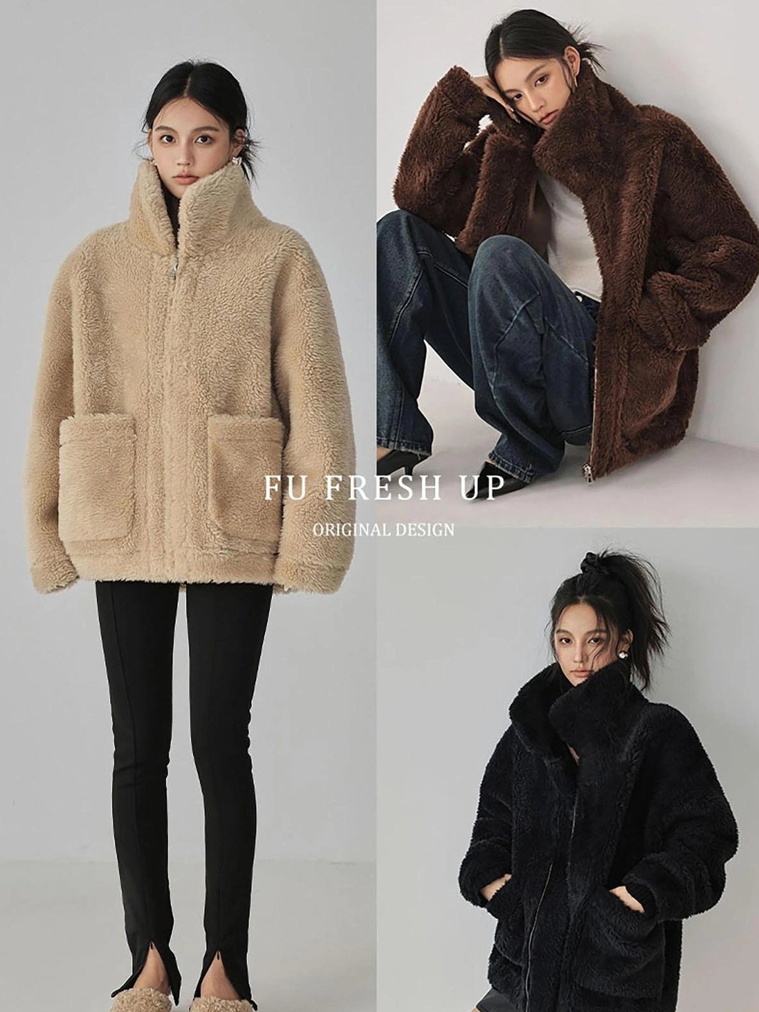 FU FRESH UP Luxury Faux Shearling Winter Coat