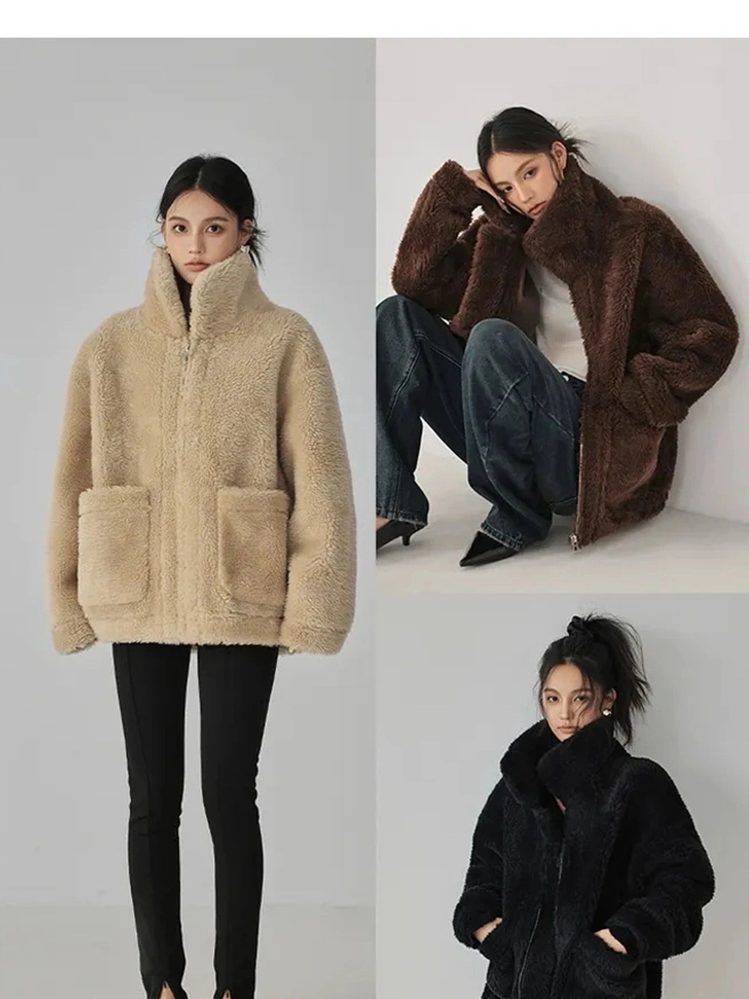 FU FRESH UP Luxury Faux Shearling Winter Coat