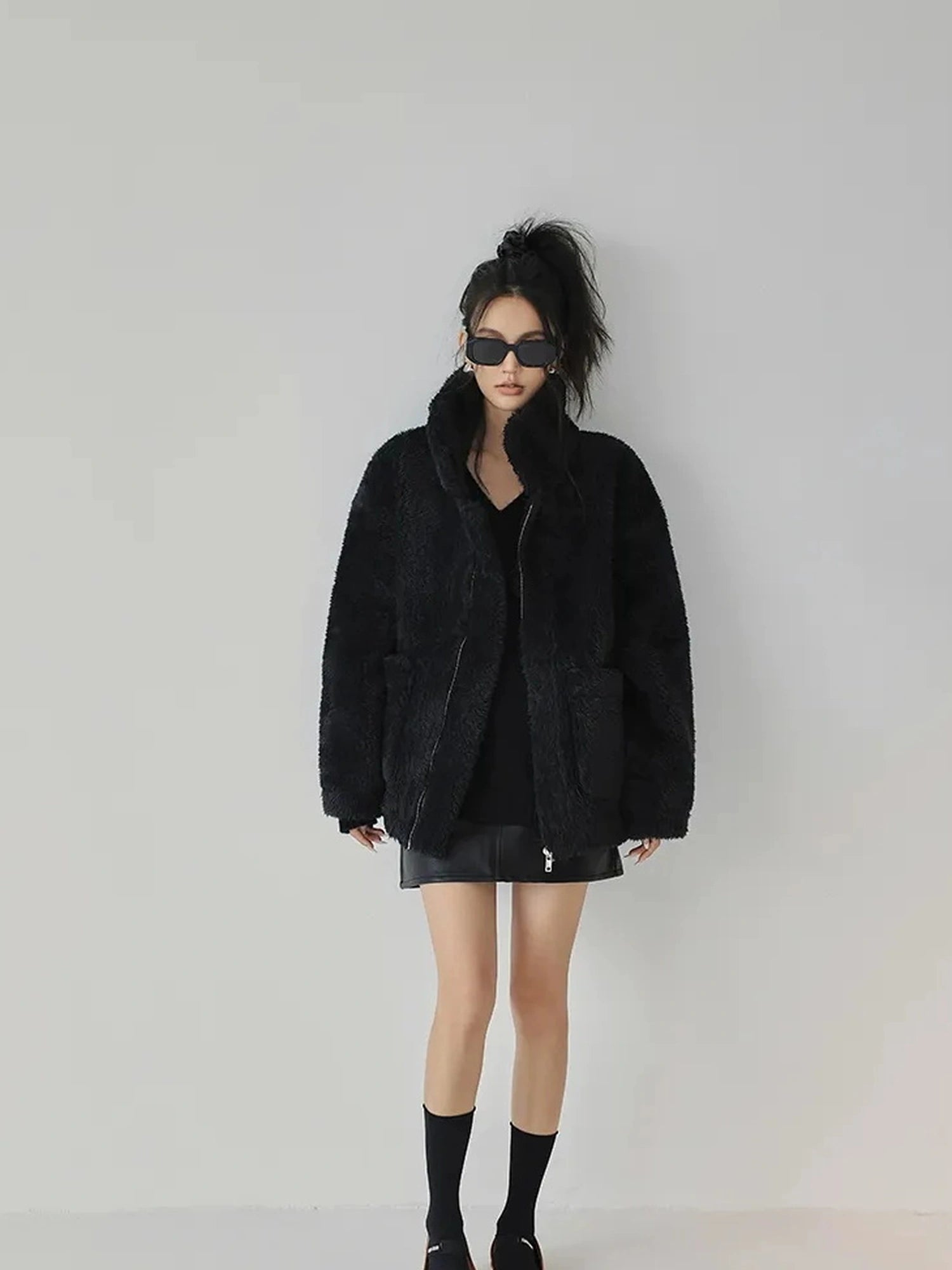 FU FRESH UP Luxury Faux Shearling Winter Coat