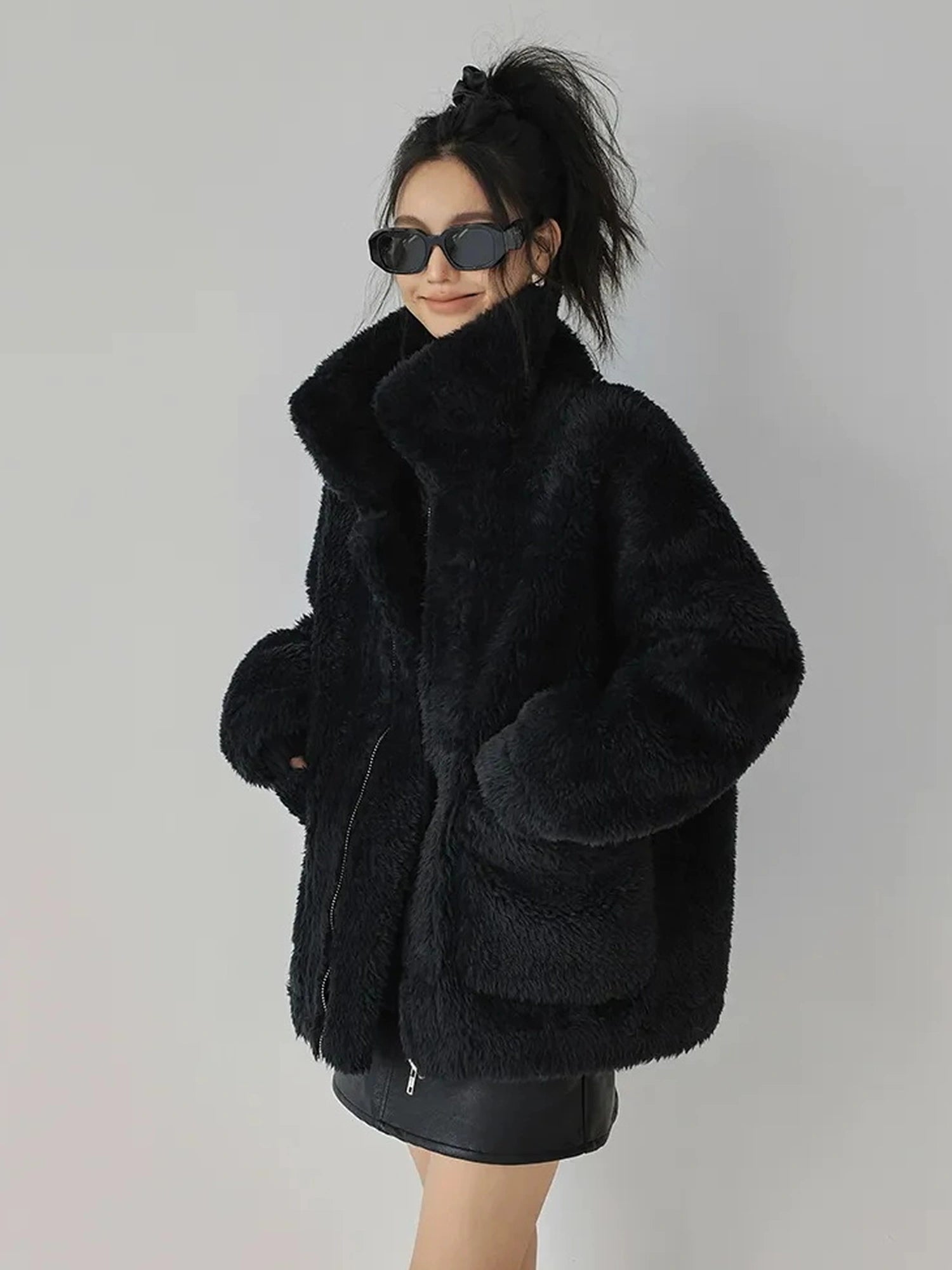 FU FRESH UP Luxury Faux Shearling Winter Coat