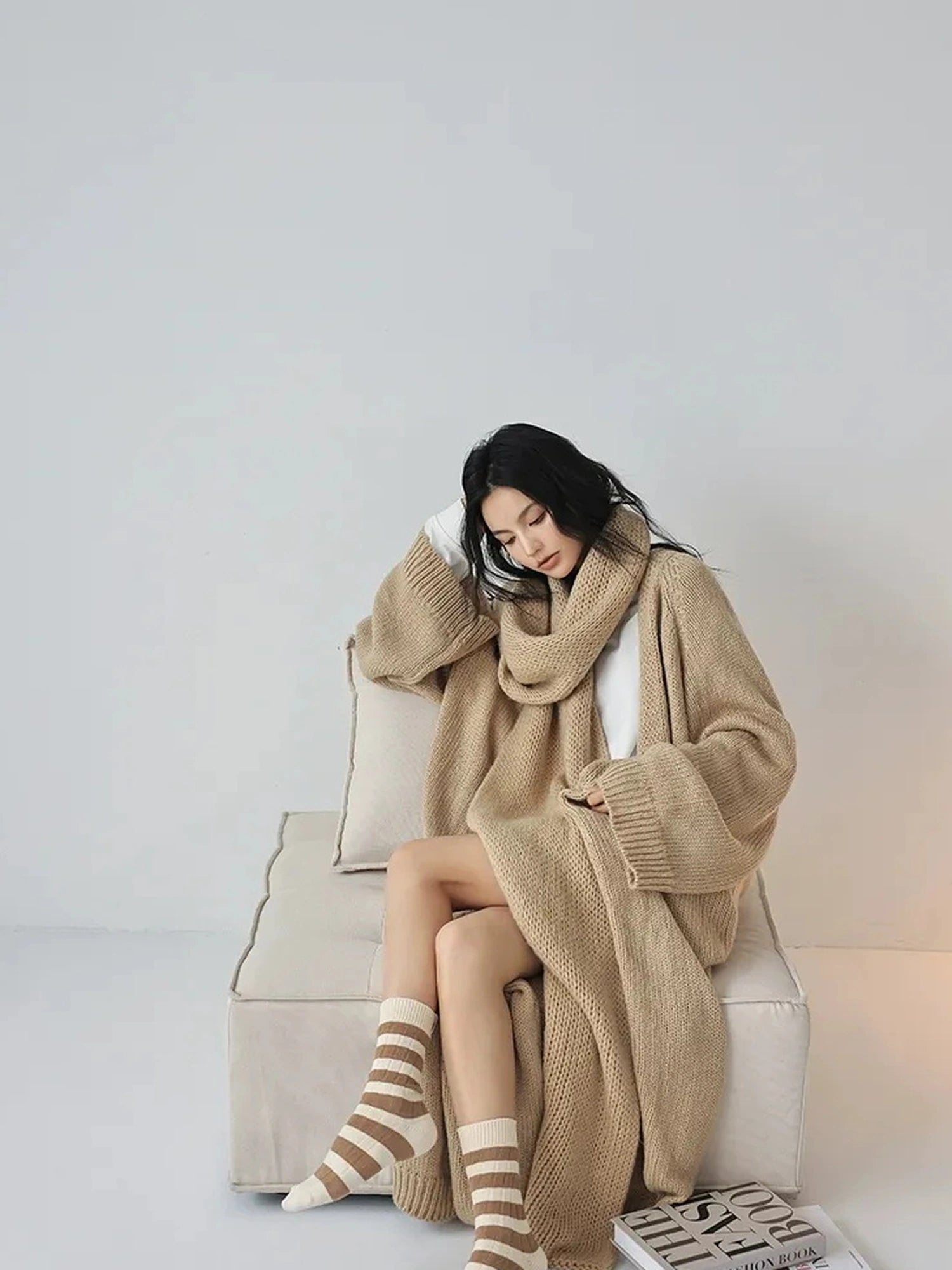 FU FRESH UP Luxury Mohair Wool Blend Winter Scarf