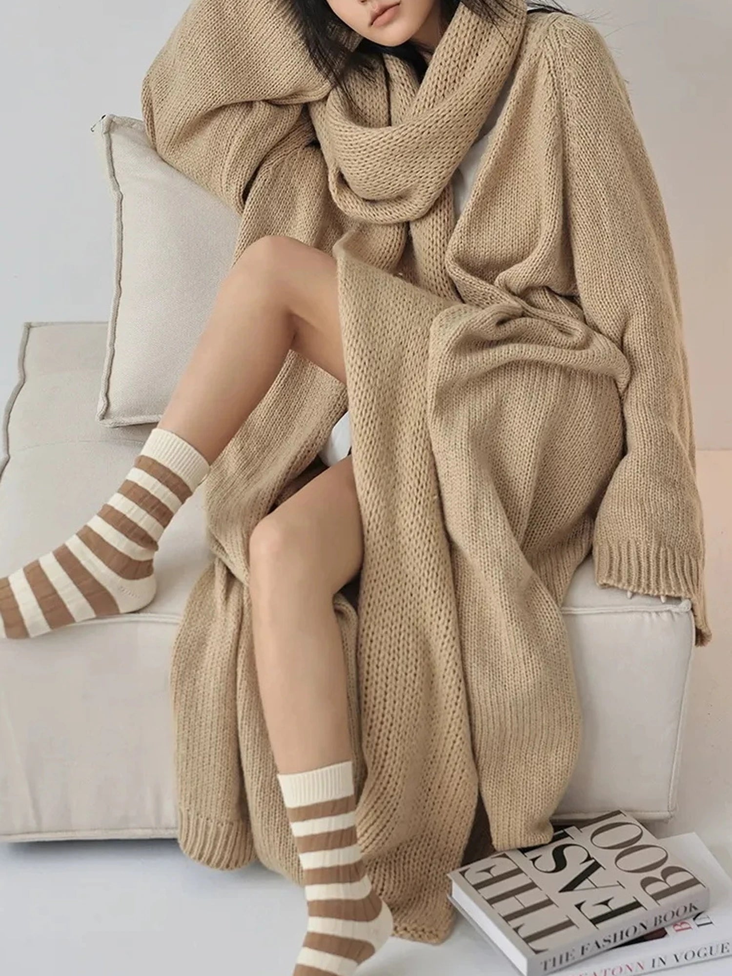 FU FRESH UP Luxury Mohair Wool Blend Winter Scarf