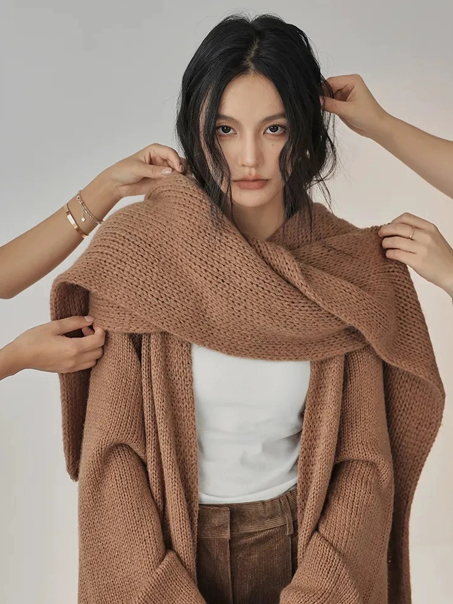 FU FRESH UP Luxury Mohair Wool Blend Winter Scarf