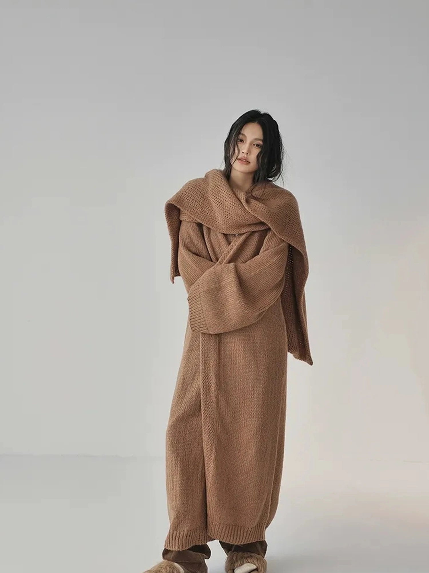 FU FRESH UP Luxury Mohair Wool Blend Winter Scarf