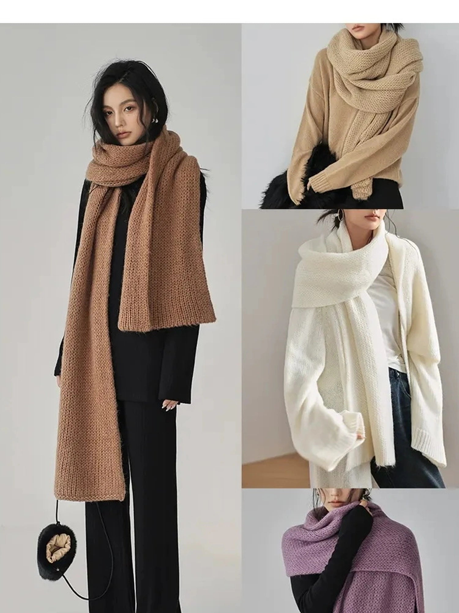 FU FRESH UP Luxury Mohair Wool Blend Winter Scarf