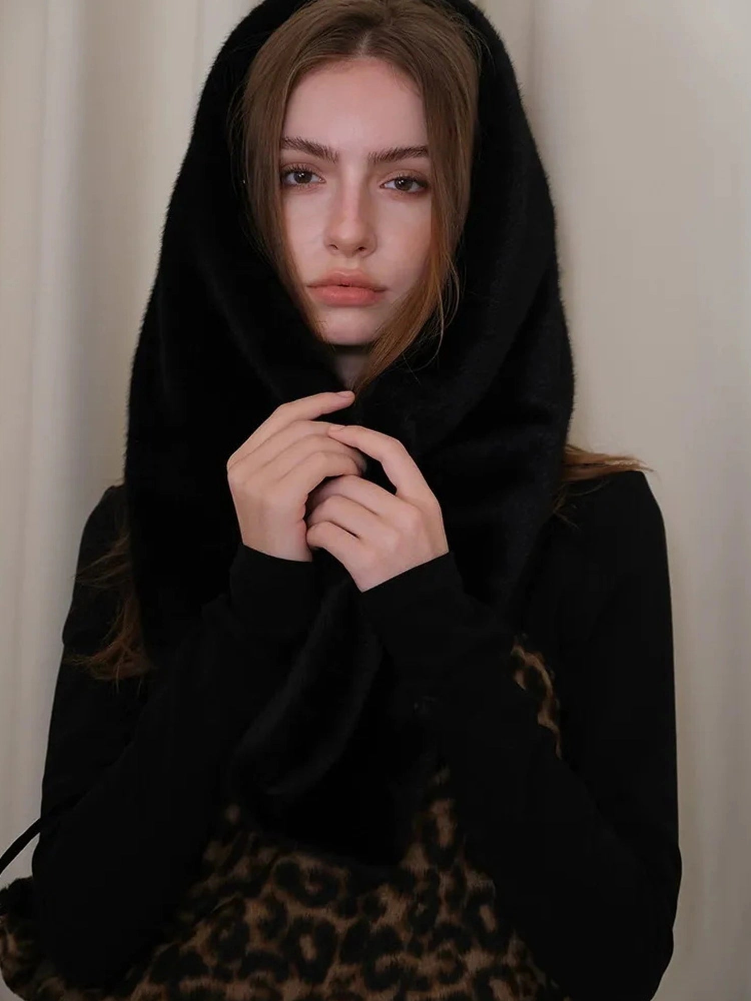 FU FRESH UP Luxury Winter Leopard Print Scarf
