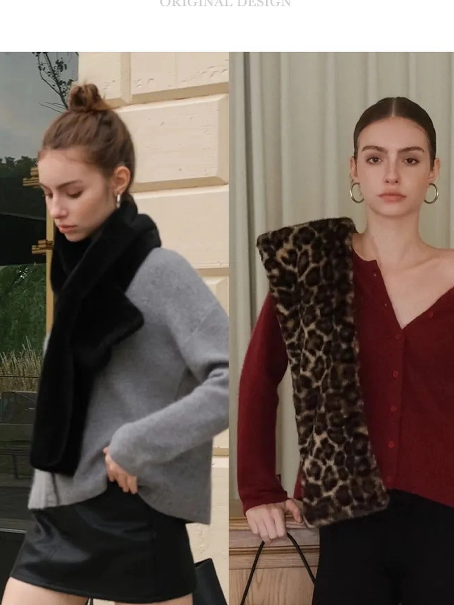 FU FRESH UP Luxury Winter Leopard Print Scarf
