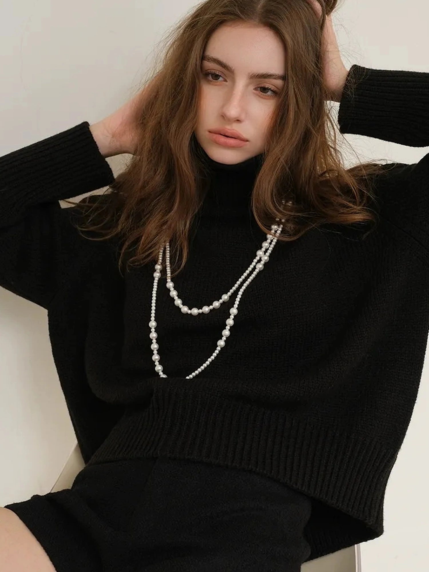FU FRESH UP Luxury Wool High Neck Oversized Sweater