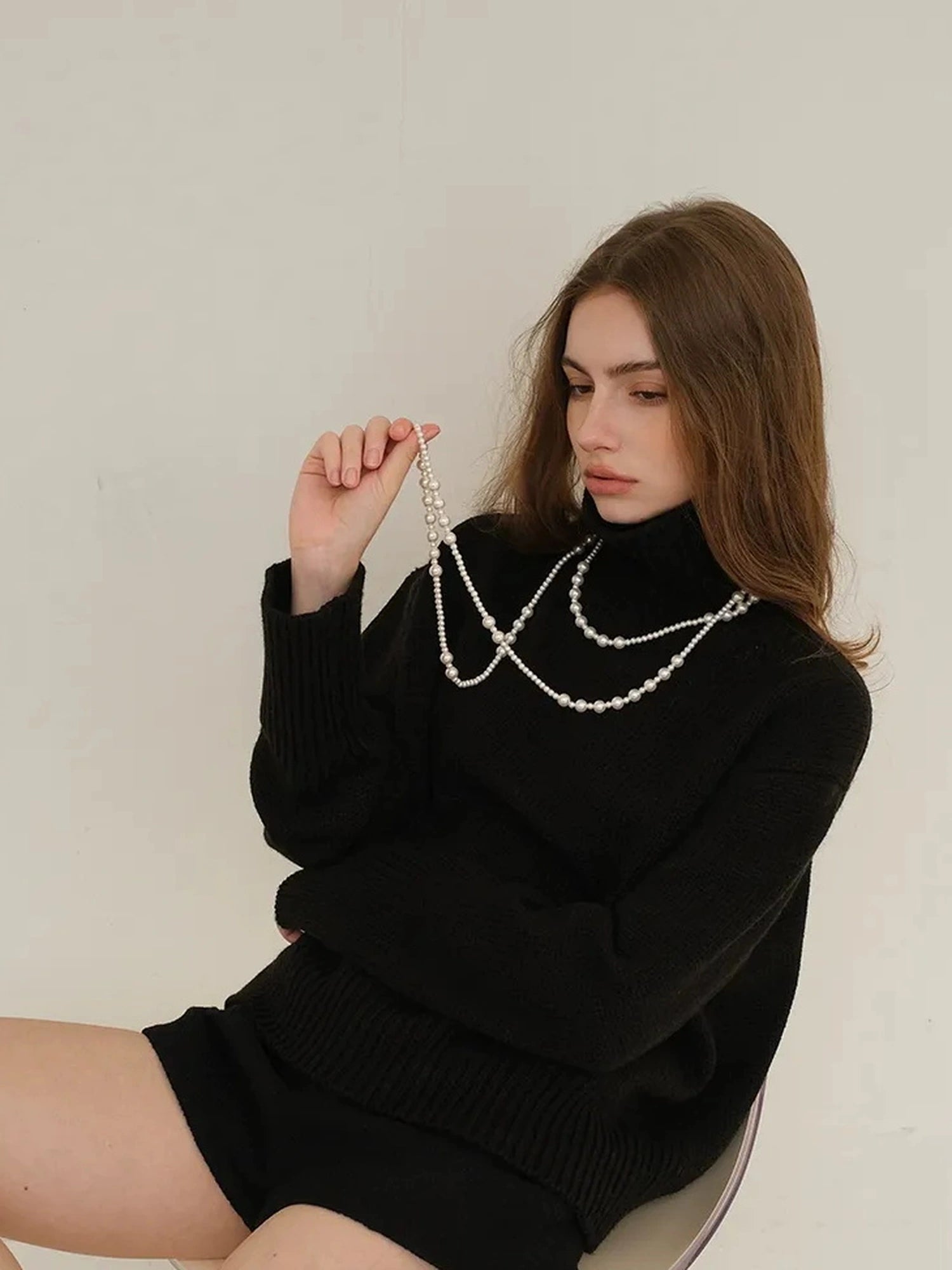 FU FRESH UP Luxury Wool High Neck Oversized Sweater