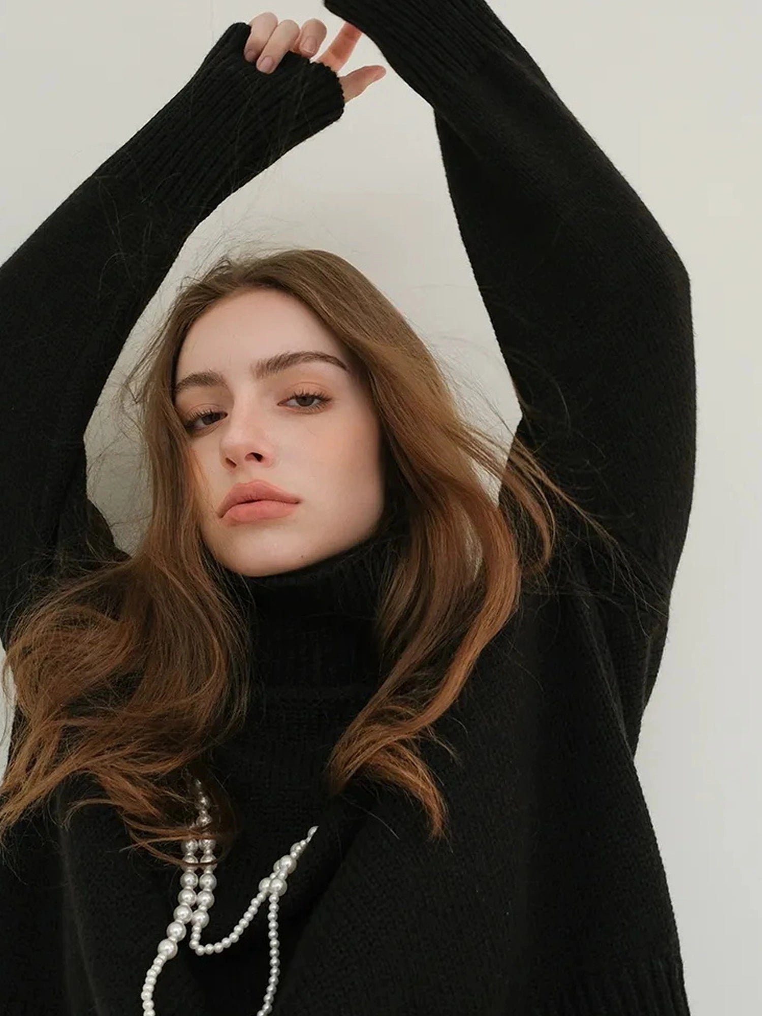 FU FRESH UP Luxury Wool High Neck Oversized Sweater