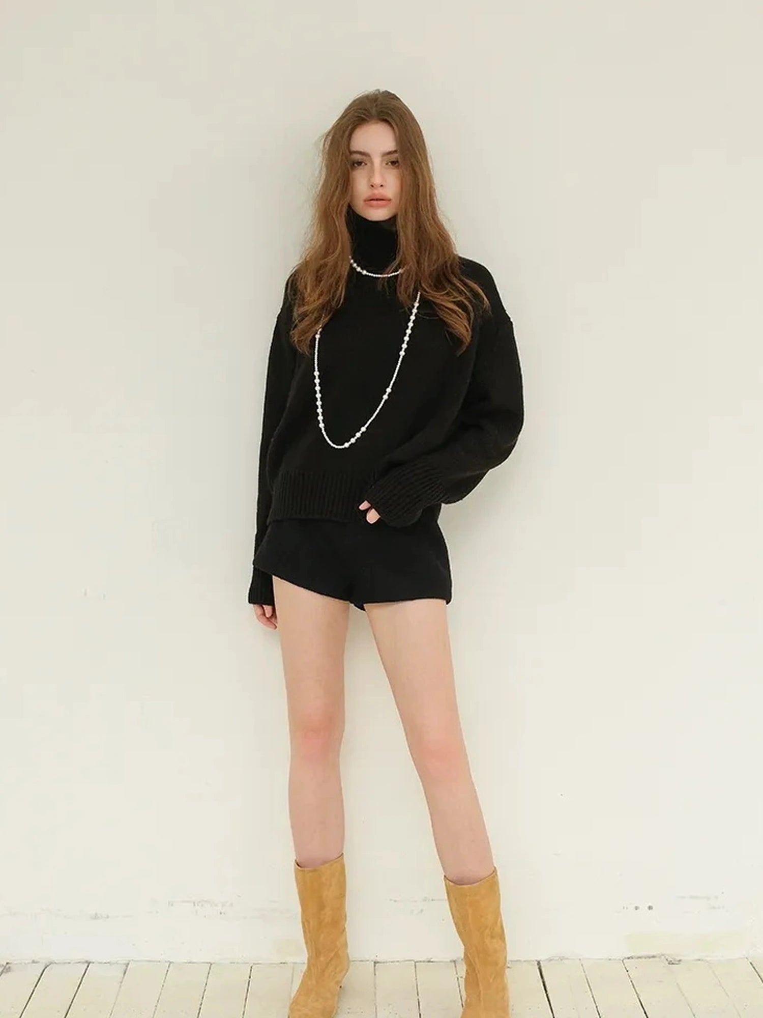 FU FRESH UP Luxury Wool High Neck Oversized Sweater