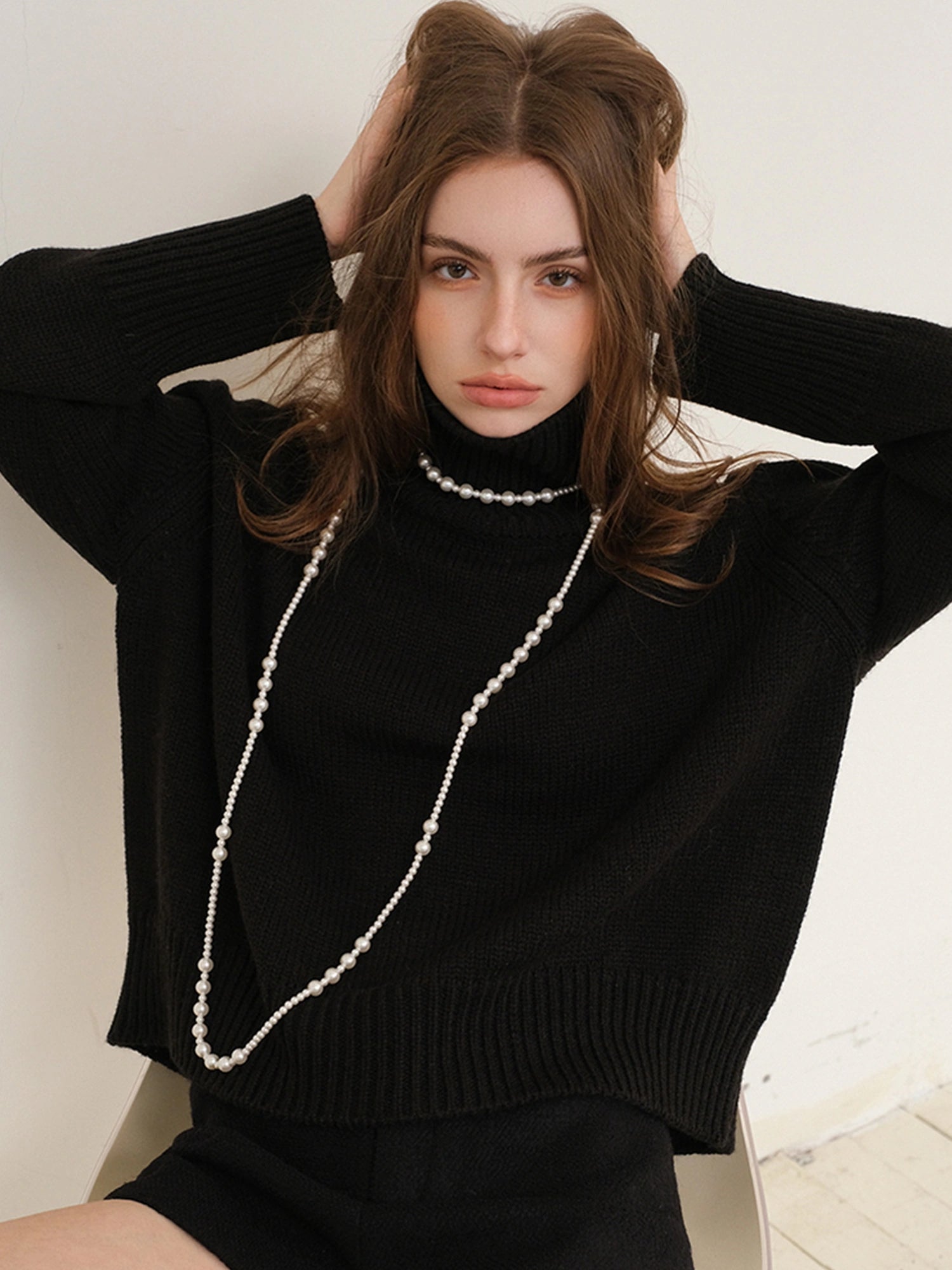 FU FRESH UP Luxury Wool High Neck Oversized Sweater