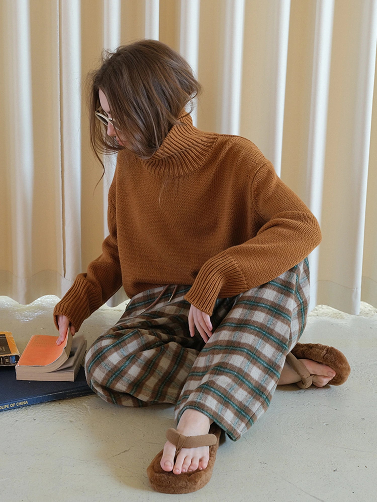 FU FRESH UP Luxury Wool High Neck Oversized Sweater