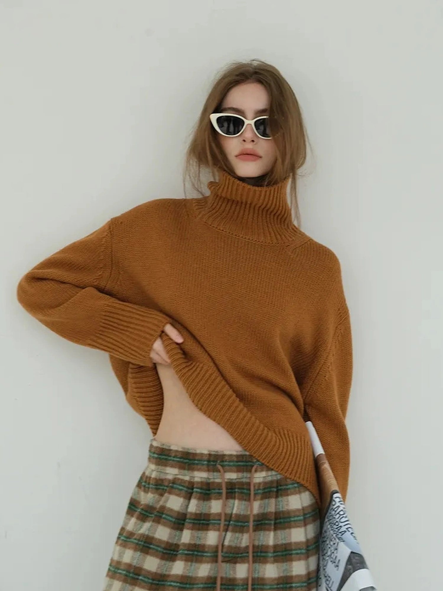 FU FRESH UP Luxury Wool High Neck Oversized Sweater