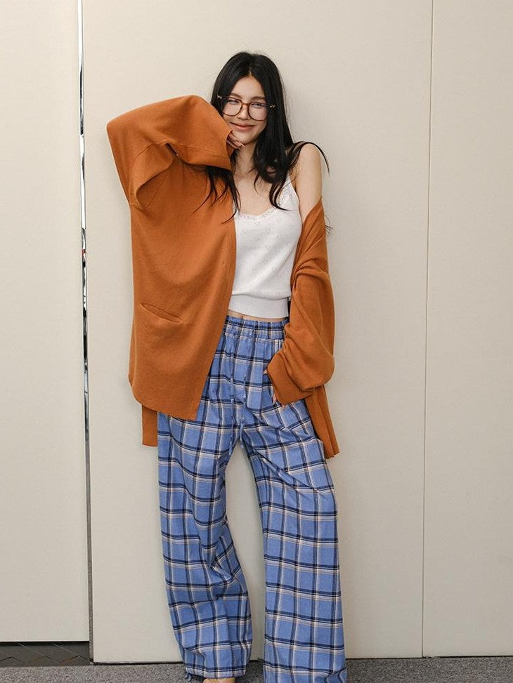 FU FRESH UP Mid Length Collarless Tie Knit Relaxed Women&