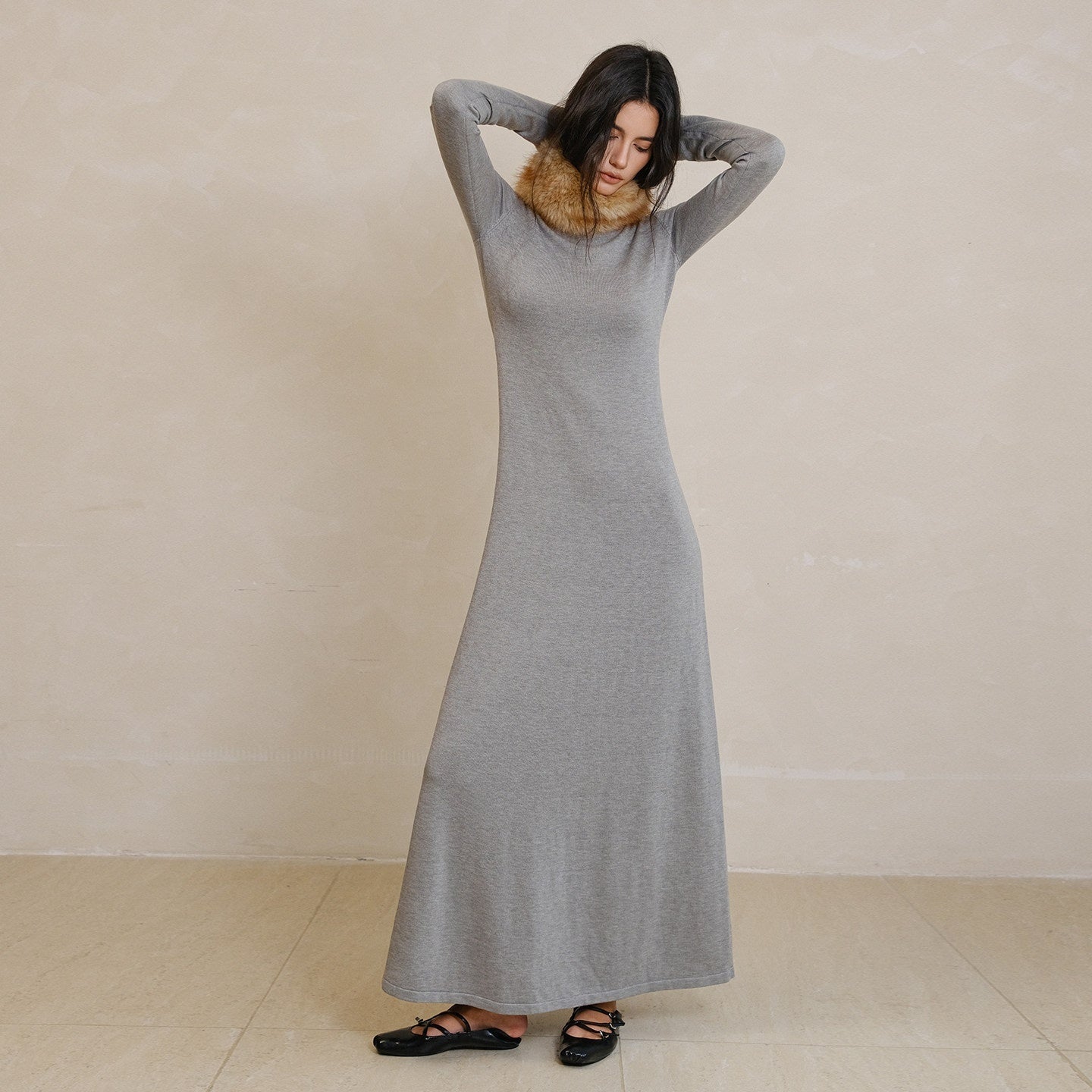 FU_FRESH_UP_Minimalist_High_Waist_Round_Neck_Knit_Straight_Women&