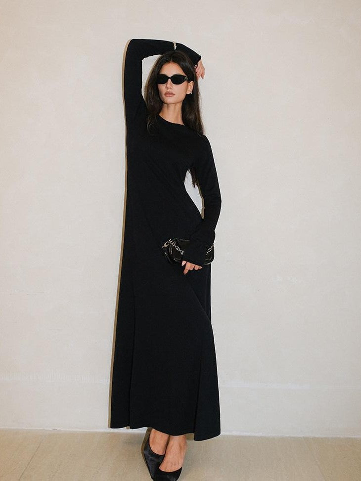 FU FRESH UP Minimalist High Waist Round Neck Knit Straight Women&