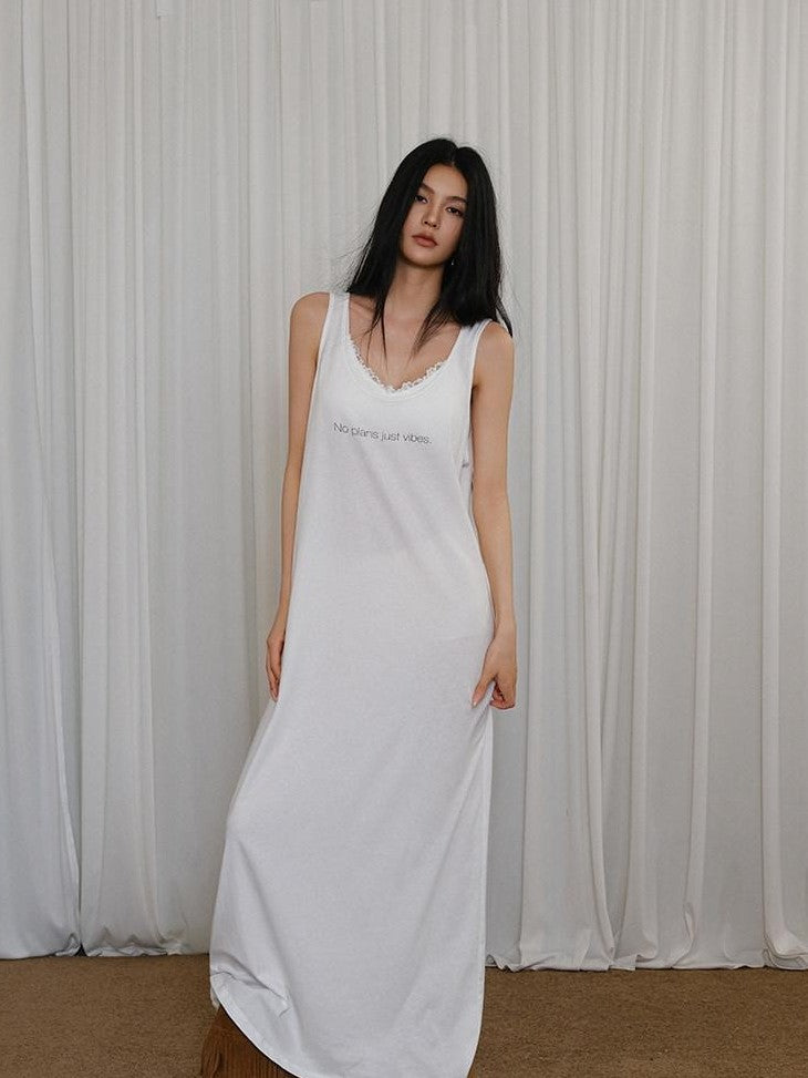 FU FRESH UP Minimalist U Neck Loose Letter Print Women&