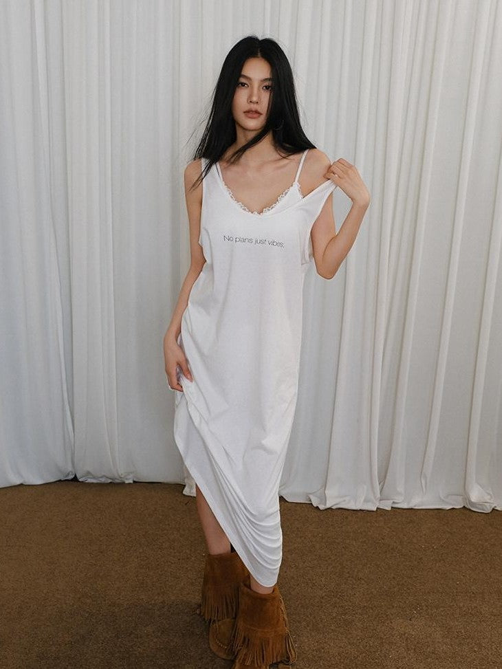 FU FRESH UP Minimalist U Neck Loose Letter Print Women&