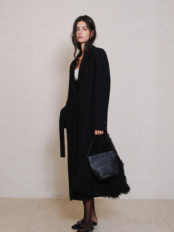 FU FRESH UP Minimalist Vintage Structured Shoulder Tie Waist Women&