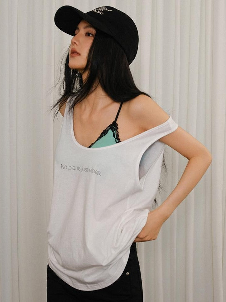 FU FRESH UP Mint Lace Spliced V-neck Layering Women&